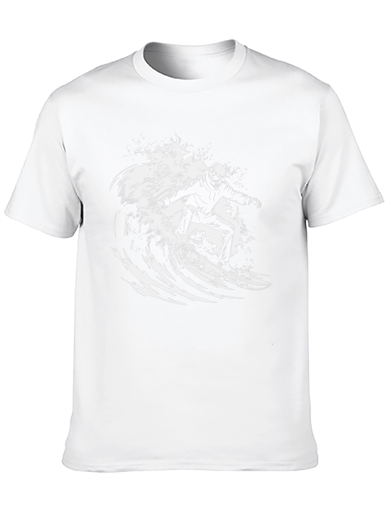 Surfing Skeleton Graphic Tee - Ride the Wave!