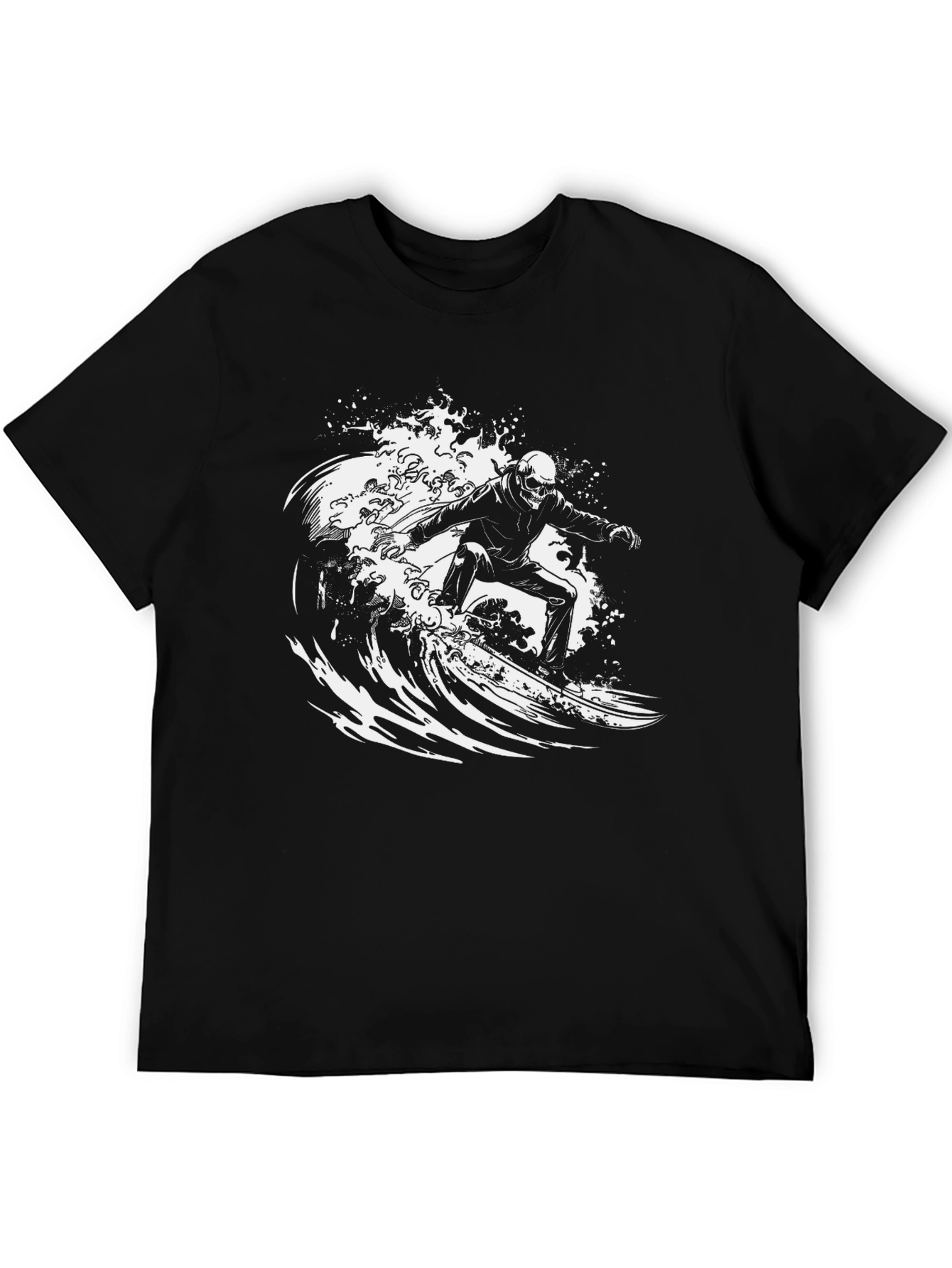 Surfing Skeleton Graphic Tee - Ride the Wave!