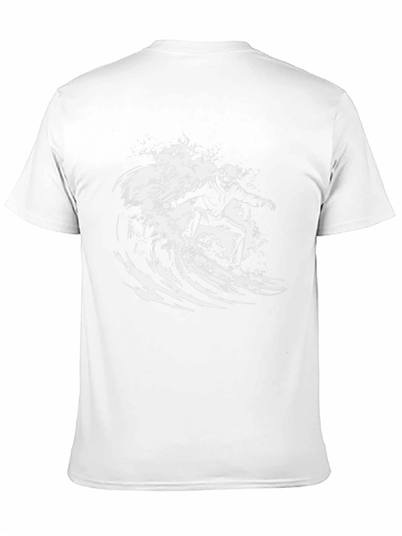 Surfing Skeleton Graphic Tee - Ride the Wave!