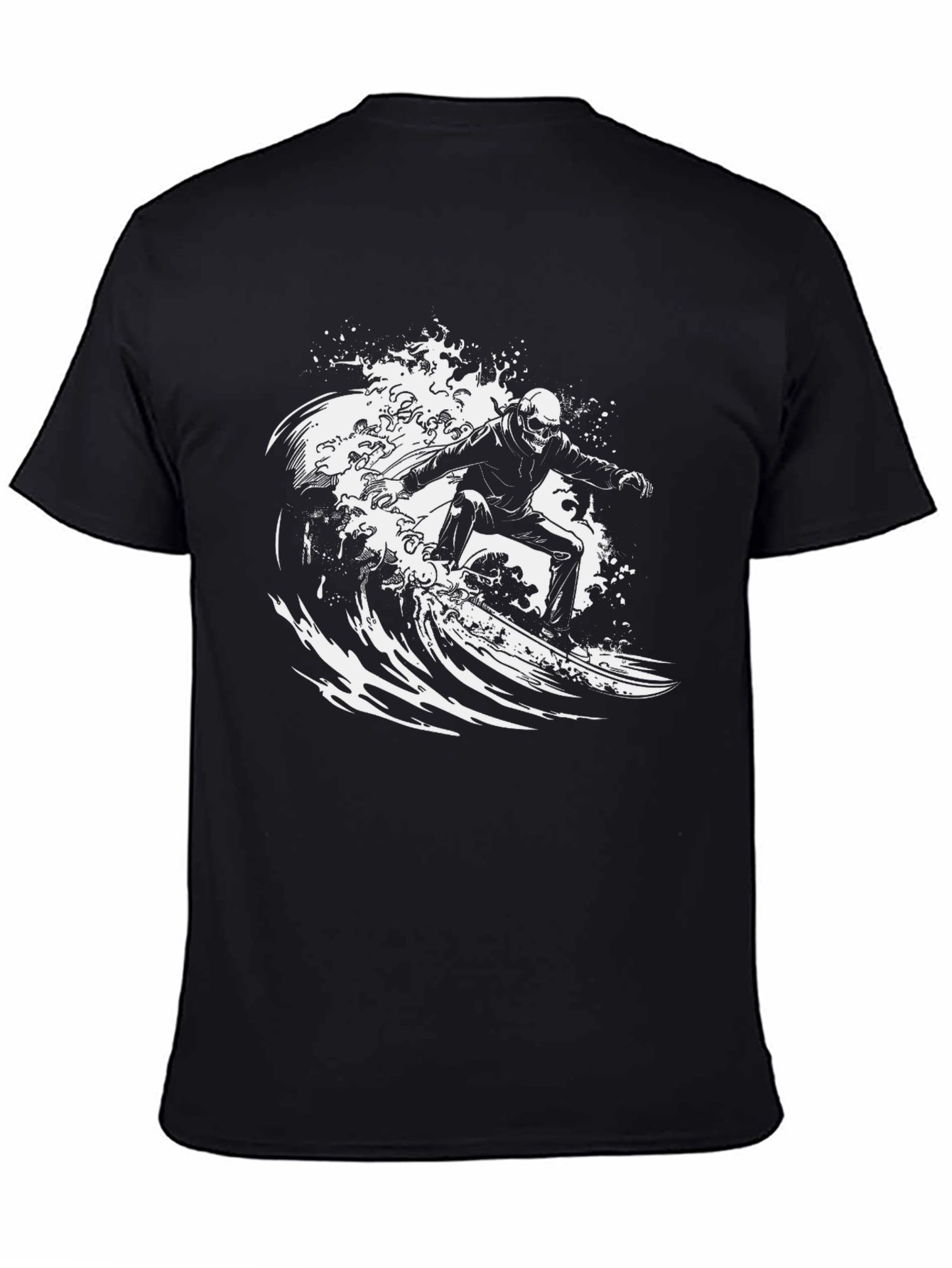 Surfing Skeleton Graphic Tee - Ride the Wave!