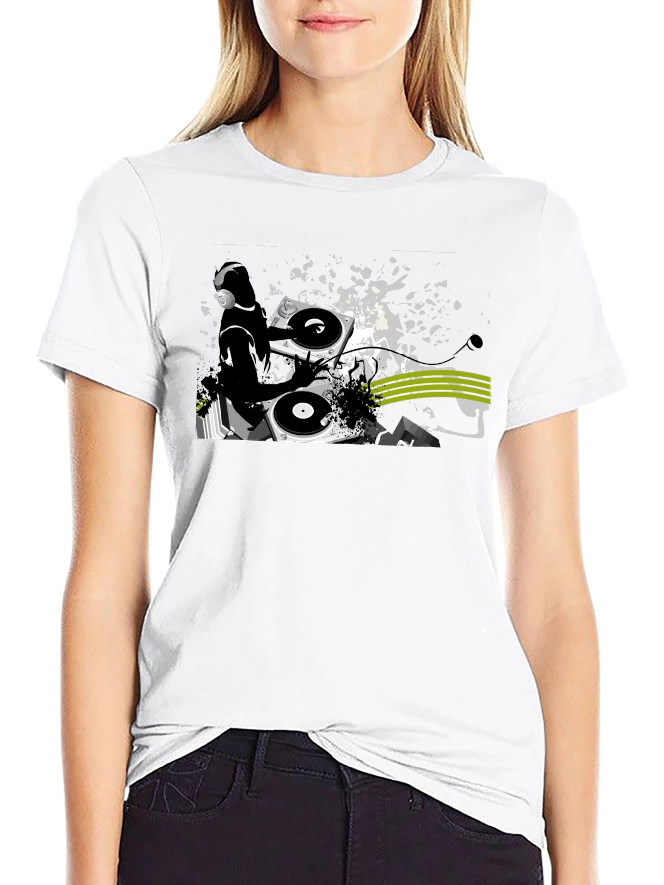 DJ Turntable Graphic Black T-Shirt
