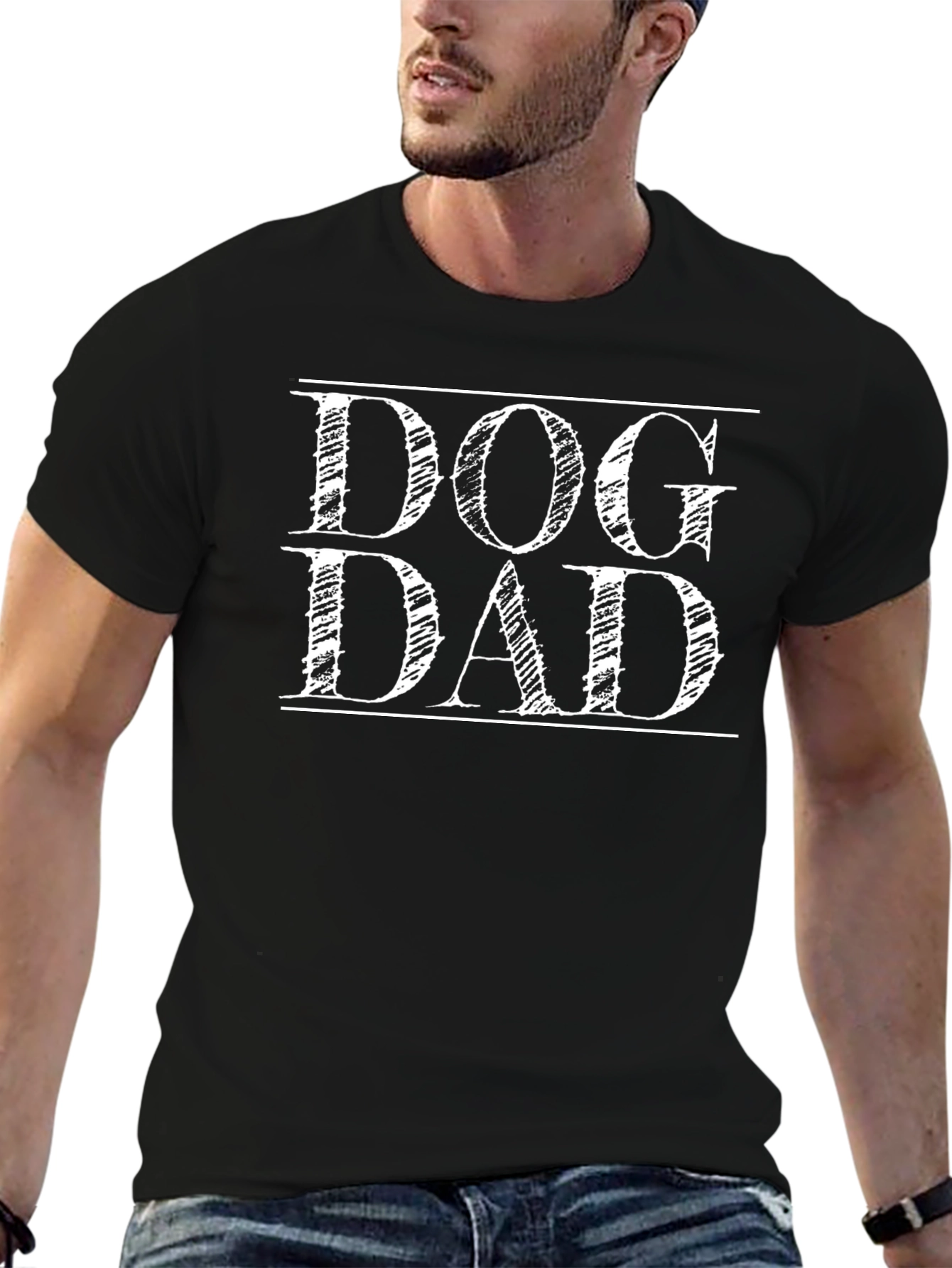 Dog Dad T-Shirt - Black Cotton Blend Tee