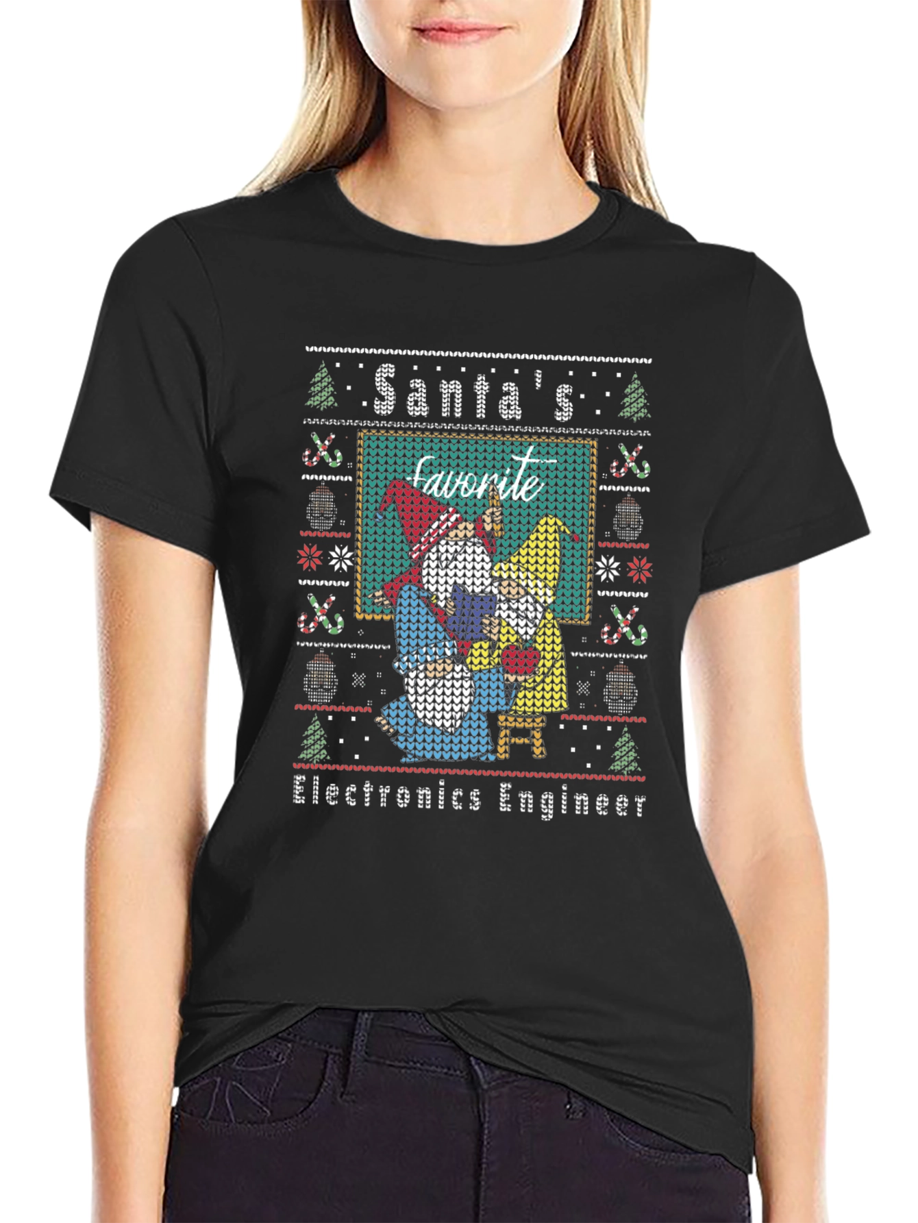 Santas Favorite Electronics Engineer Ugly Christmas Sweater T-Shirt