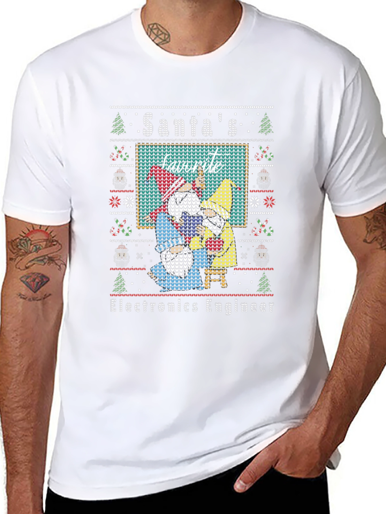 Santas Favorite Electronics Engineer Ugly Christmas Sweater T-Shirt