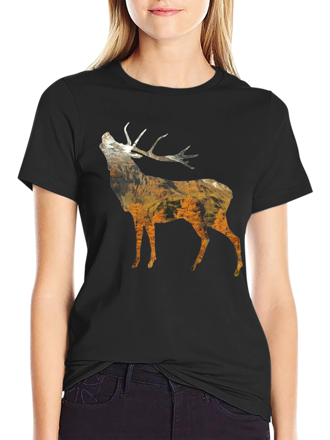 Nature Deer Graphic T-Shirt