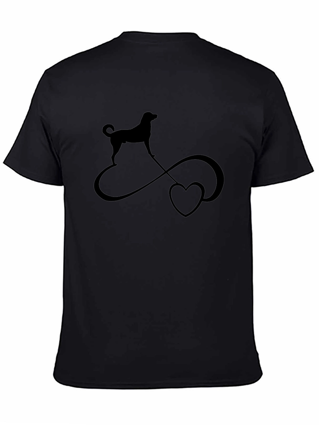 Dog Infinity Heart T-Shirt - Black