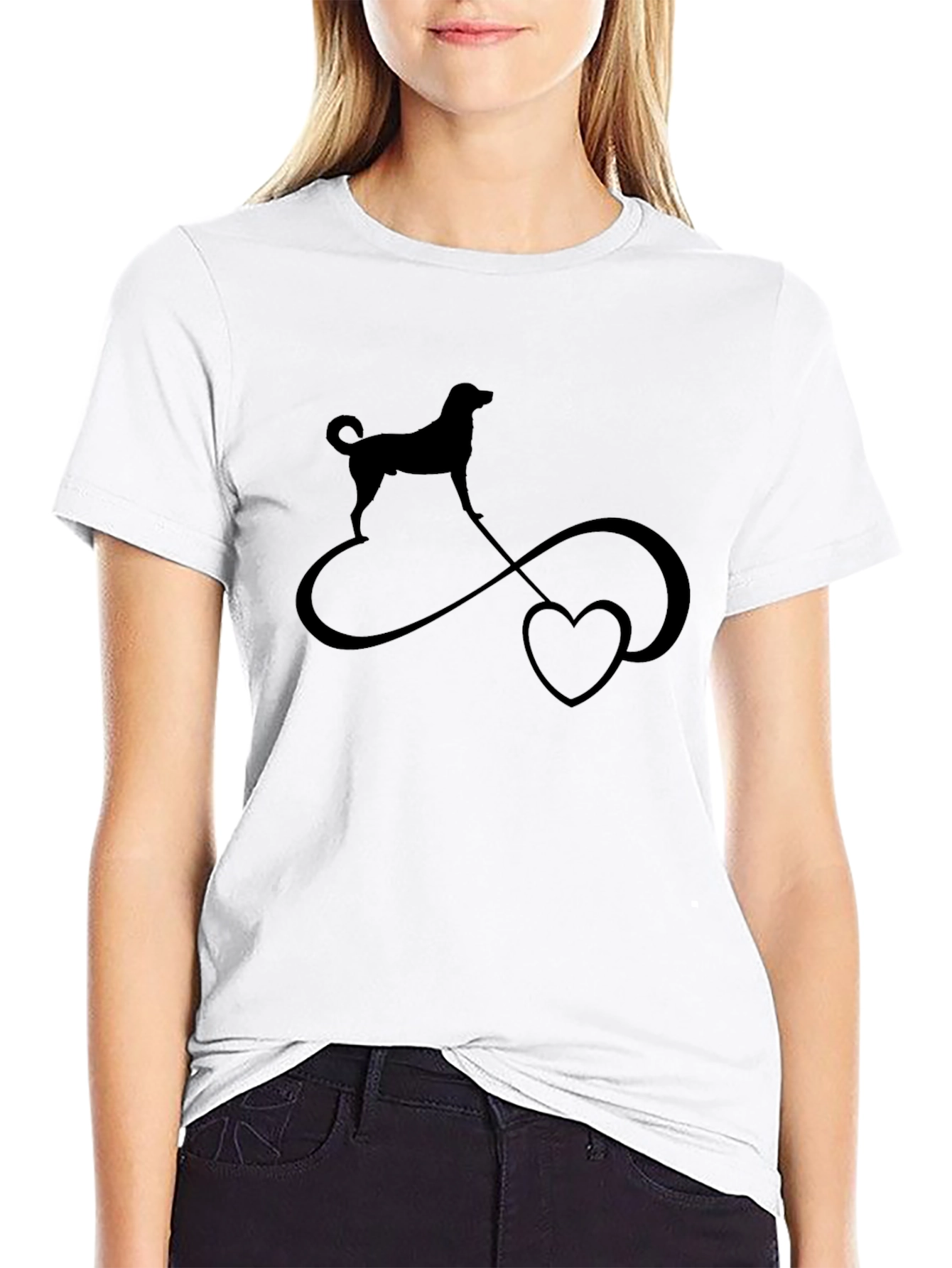 Dog Infinity Heart T-Shirt - Black