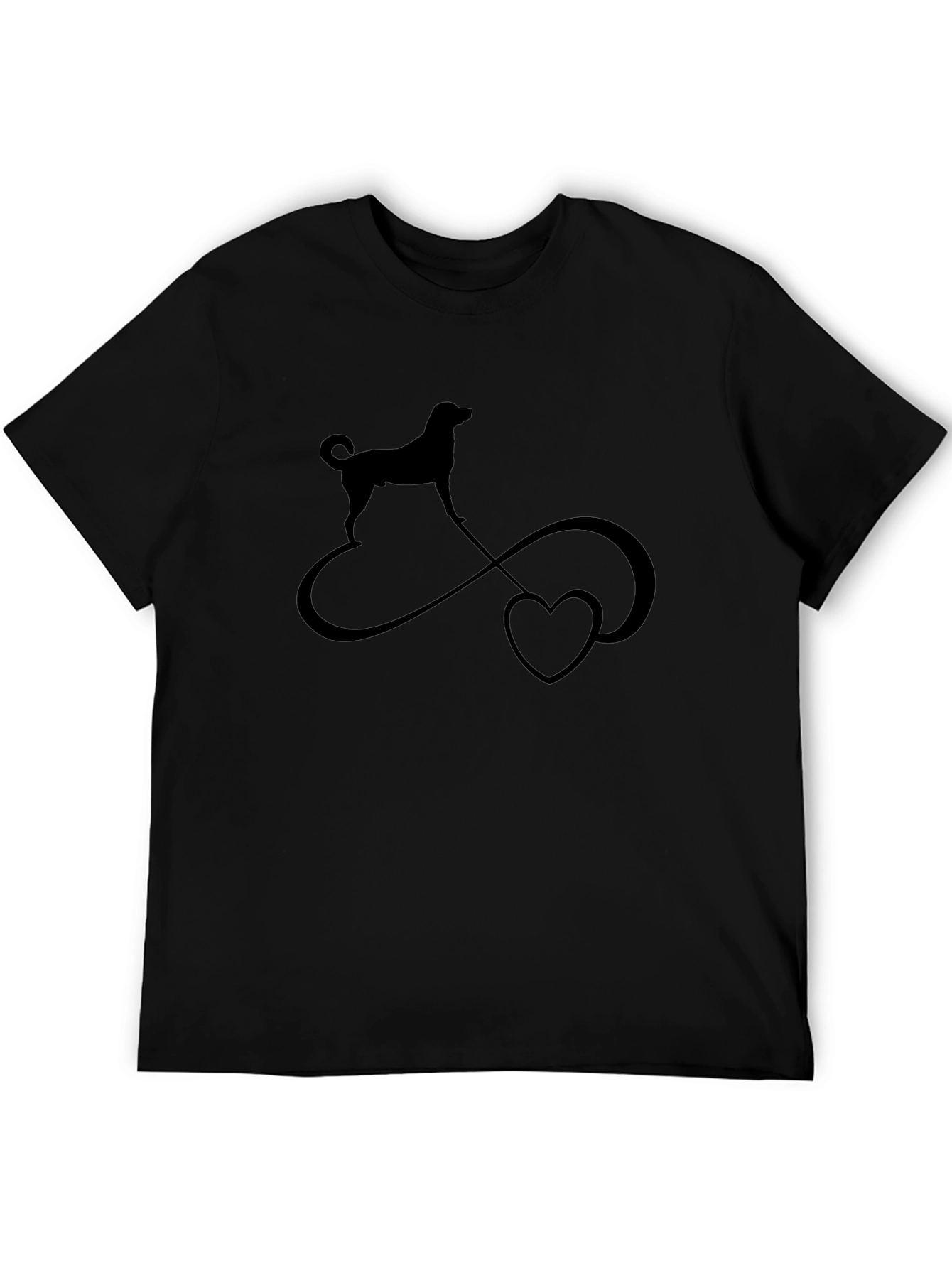 Dog Infinity Heart T-Shirt - Black