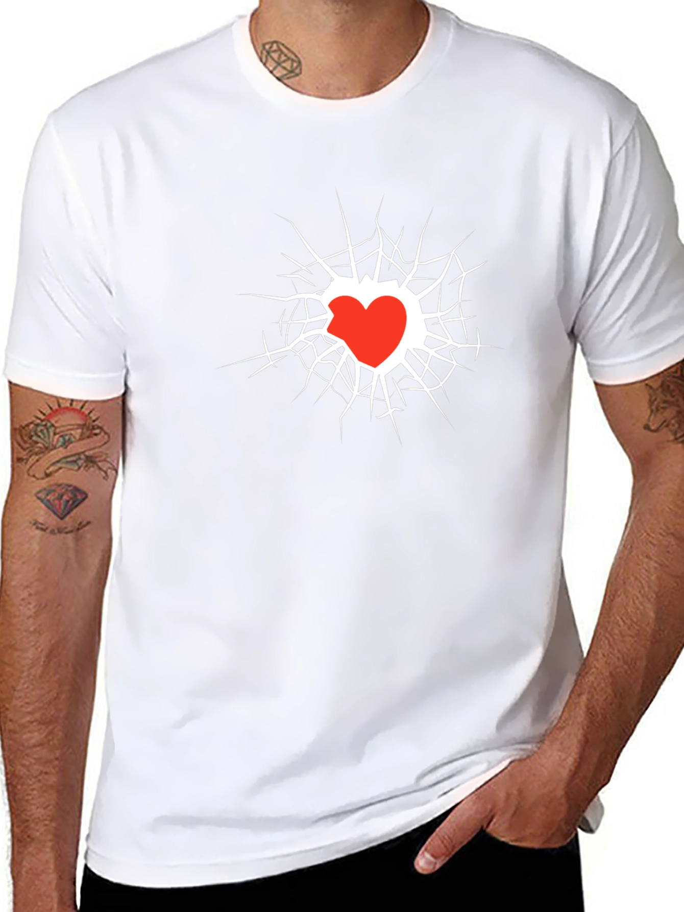 Heart Break Graphic Black T-Shirt
