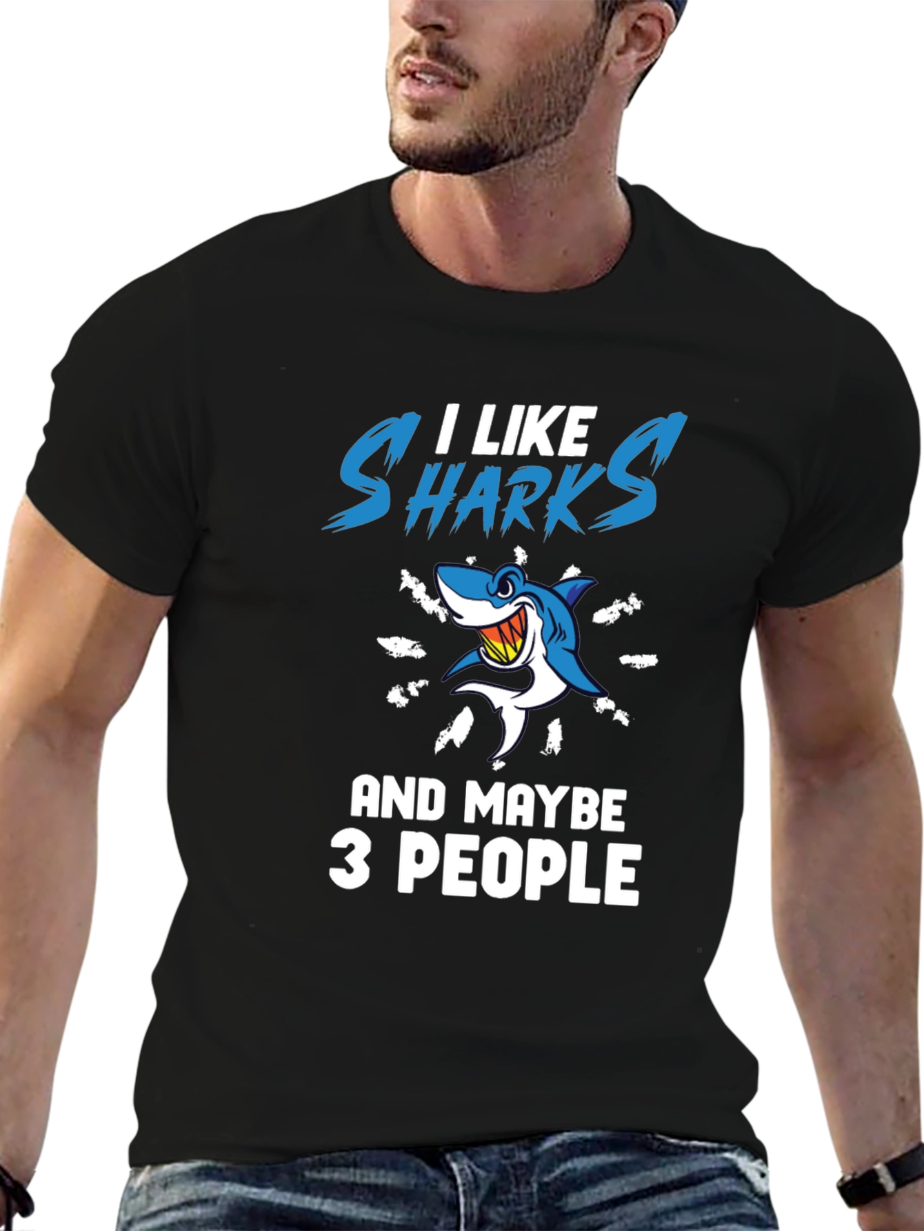 I Like Sharks and Maybe 3 People Graphic T-Shirt