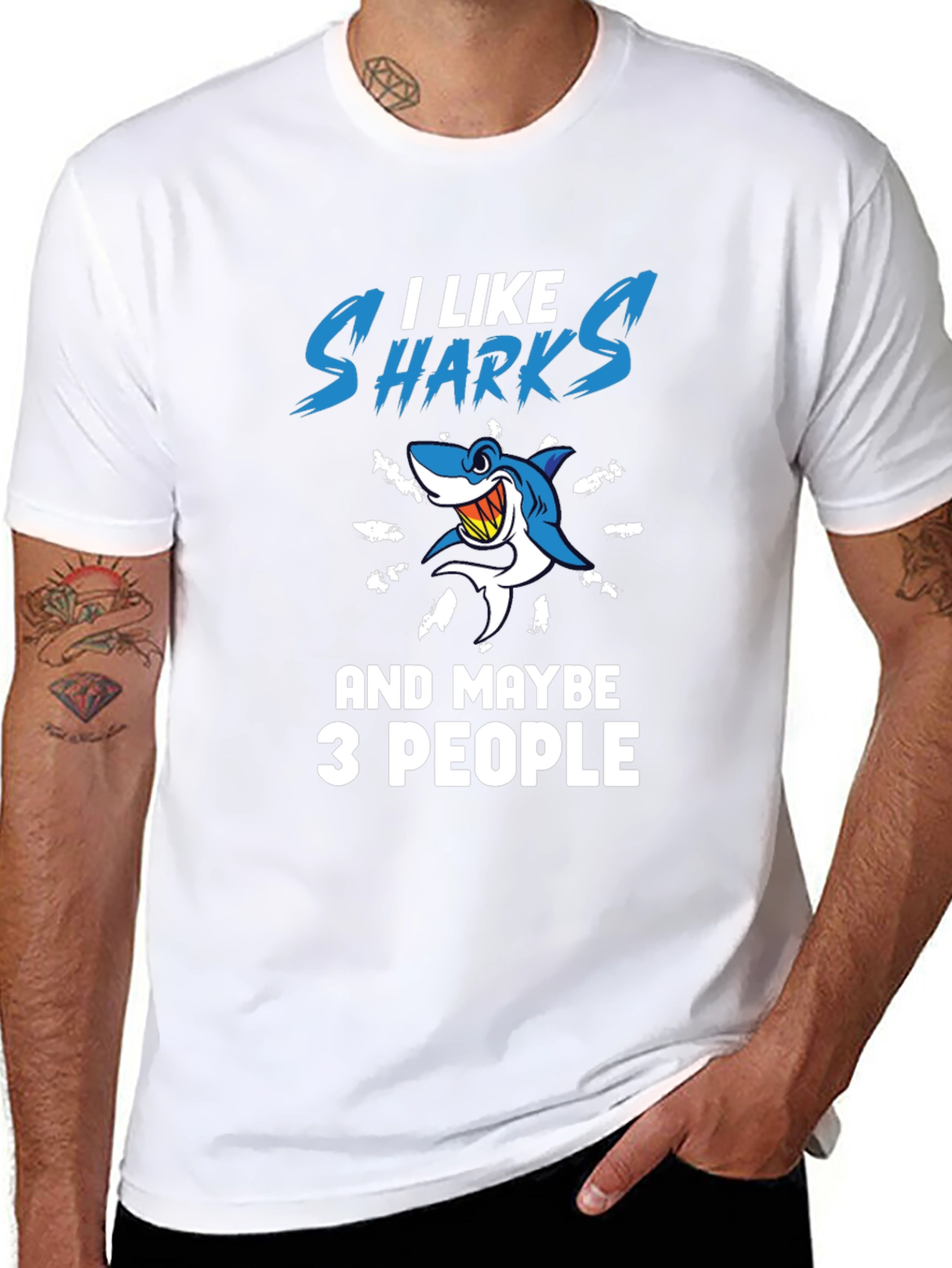 I Like Sharks and Maybe 3 People Graphic T-Shirt