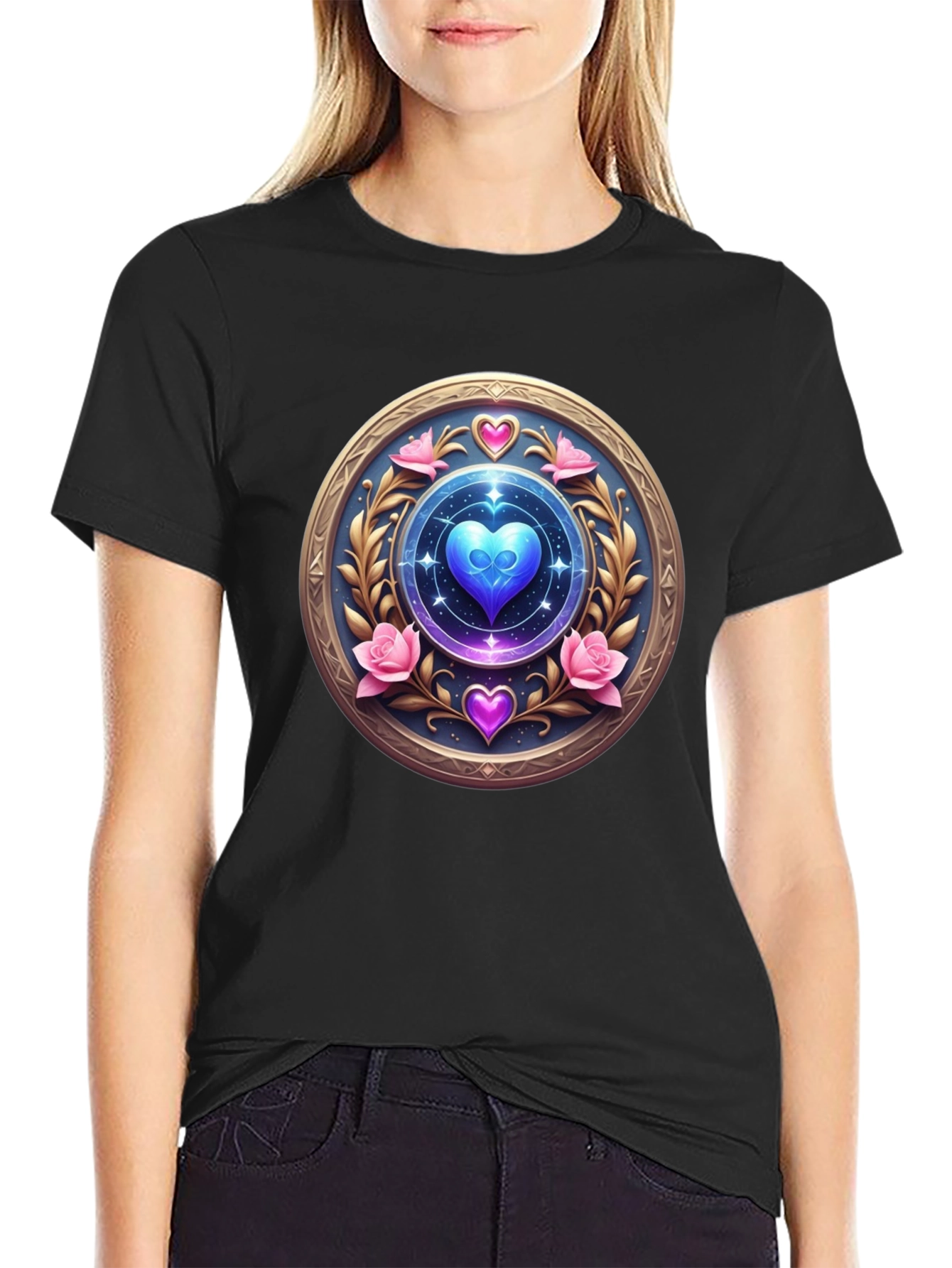 Mystic Heart Medallion T-Shirt - Unique Design