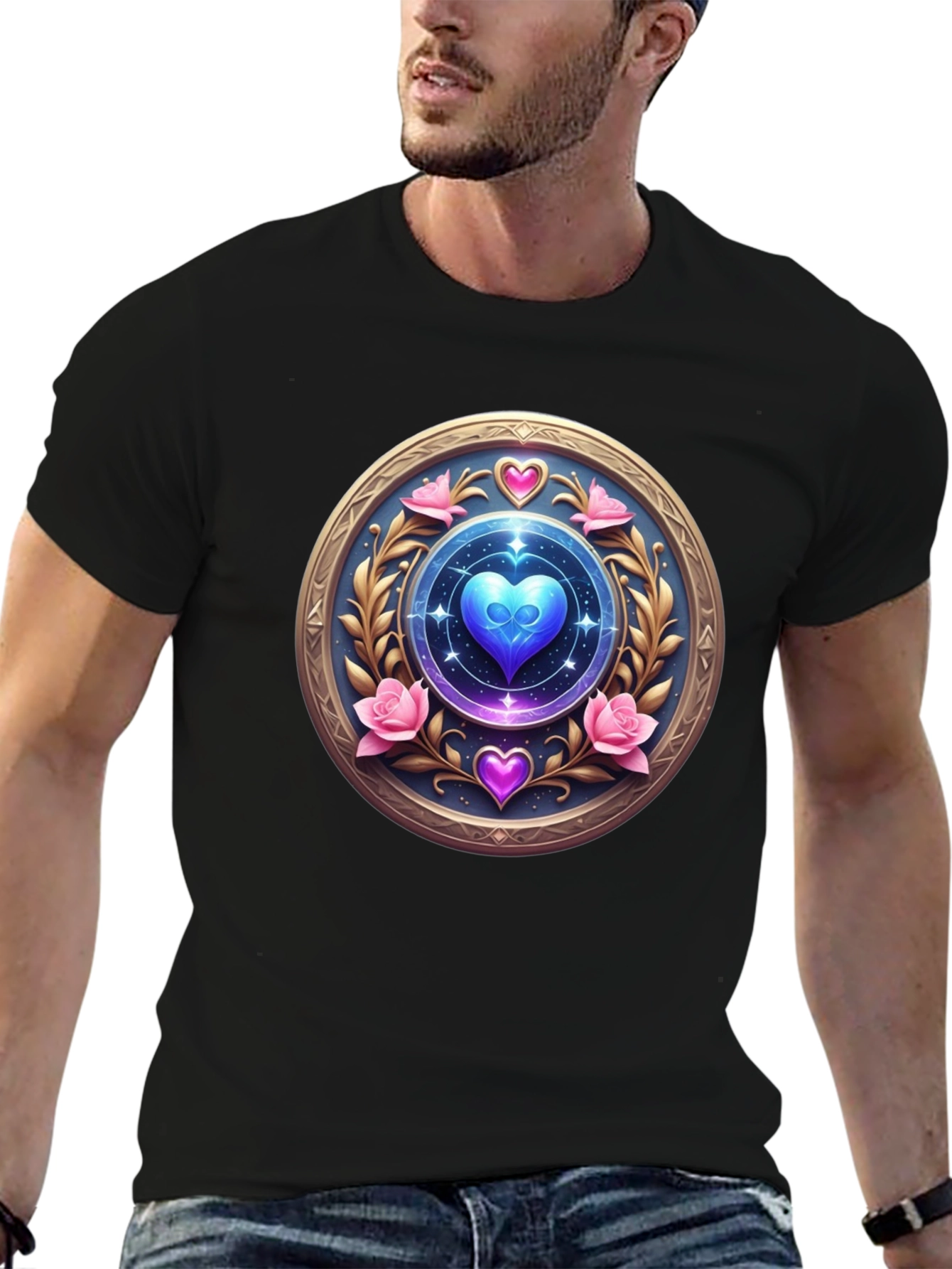 Mystic Heart Medallion T-Shirt - Unique Design