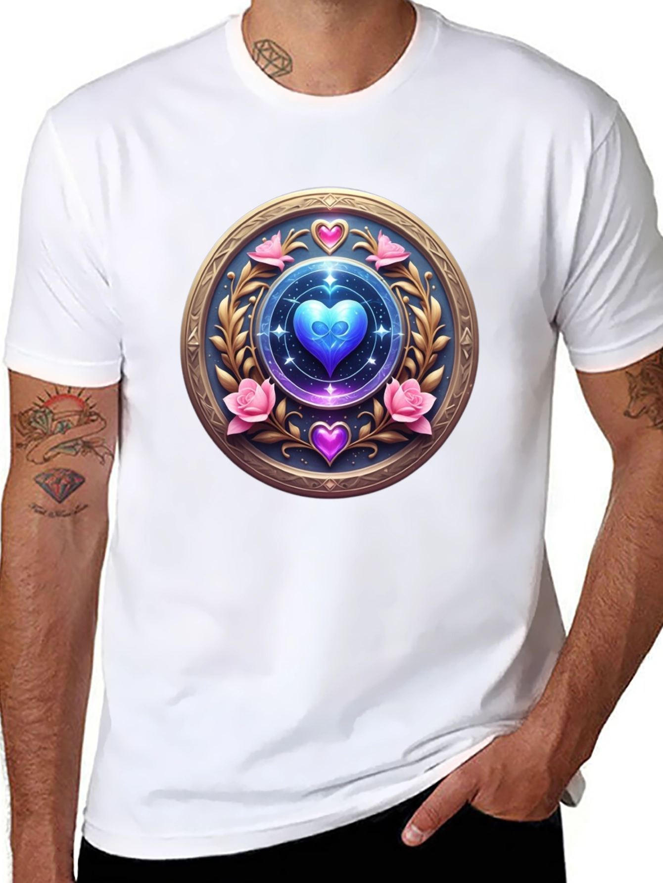Mystic Heart Medallion T-Shirt - Unique Design