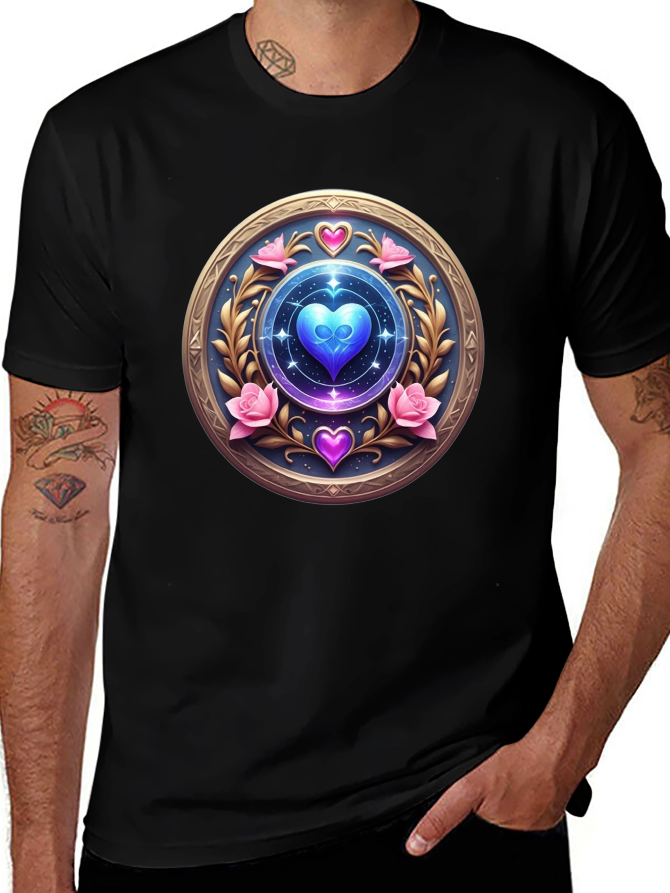 Mystic Heart Medallion T-Shirt - Unique Design