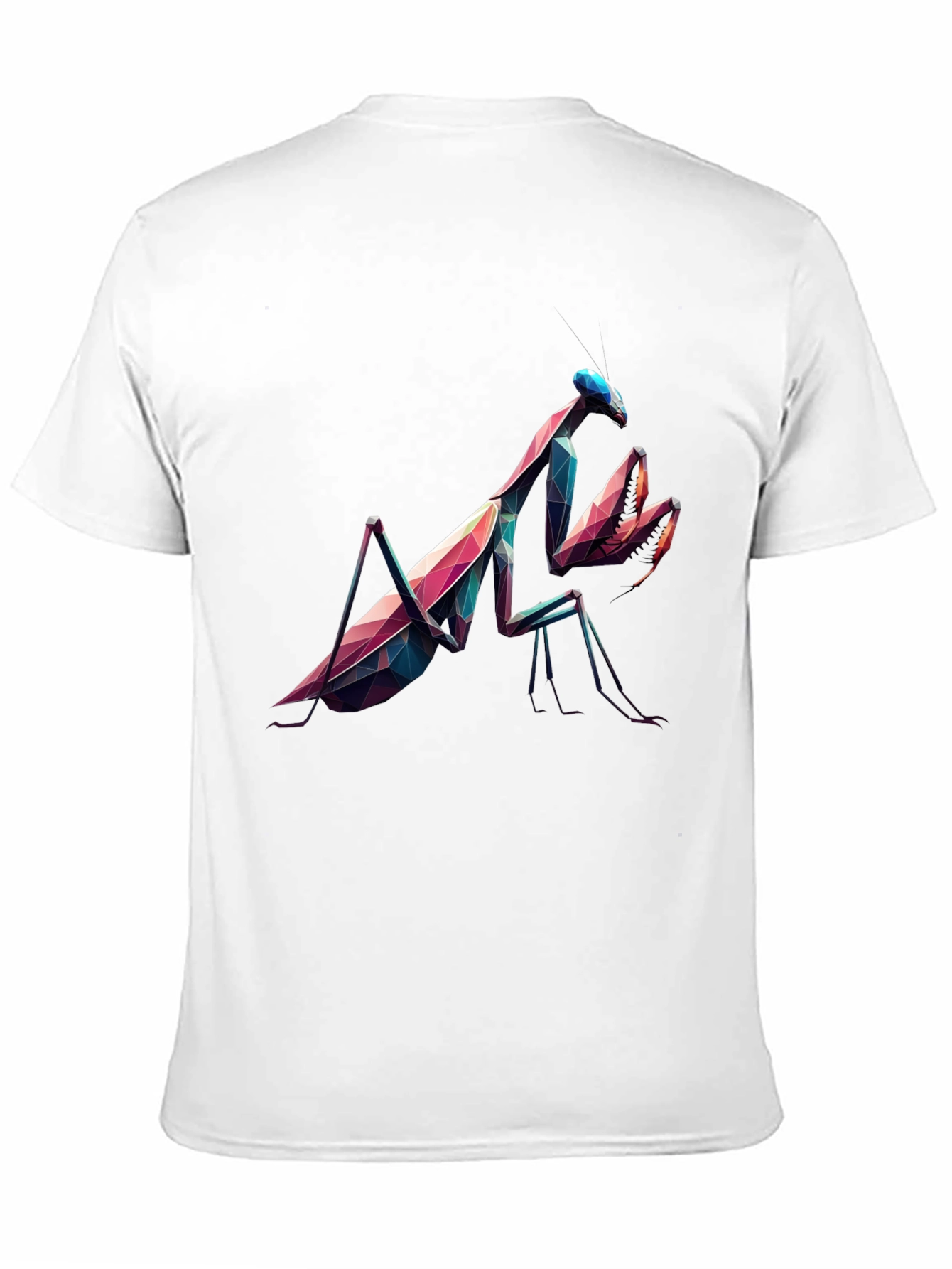 Geometric Praying Mantis Black T-Shirt
