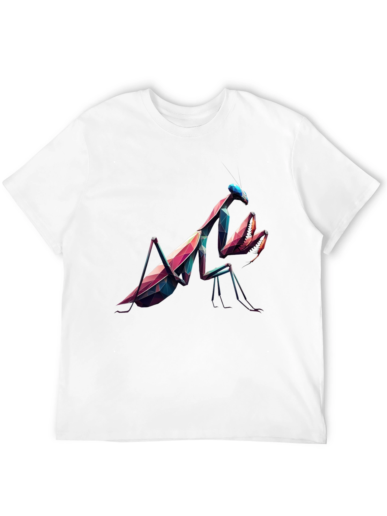 Geometric Praying Mantis Black T-Shirt