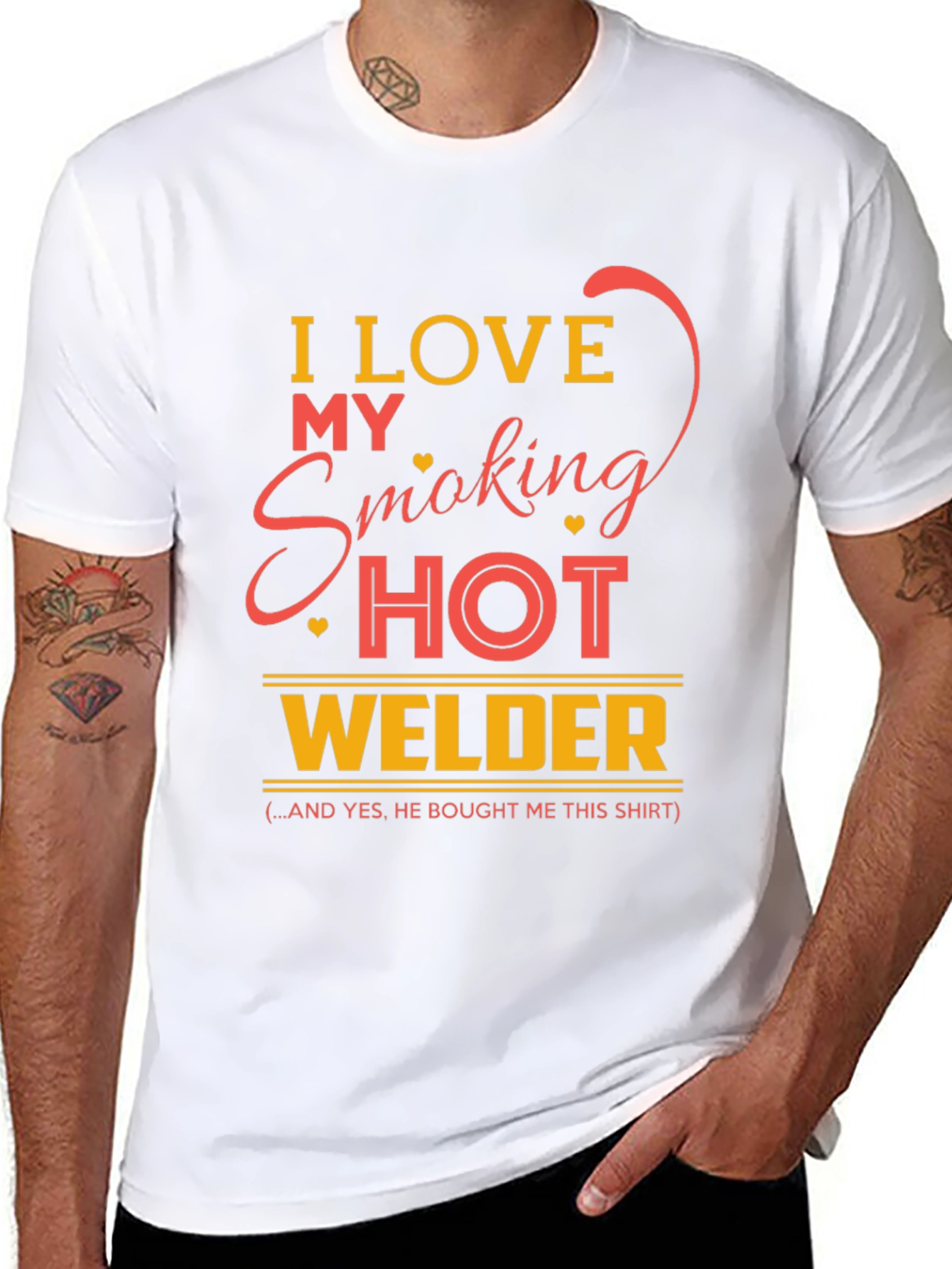 I Love My Smoking Hot Welder Graphic T-Shirt