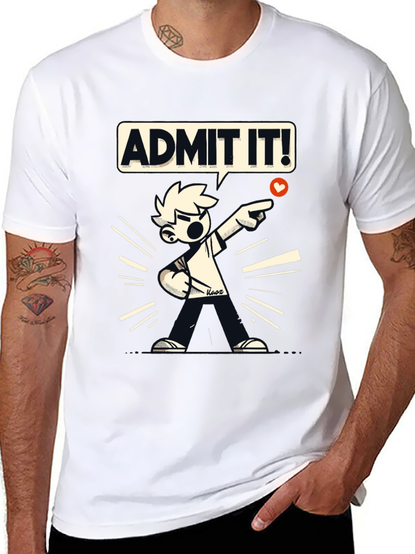 Admit It! Graphic Tee - Black Cotton T-Shirt