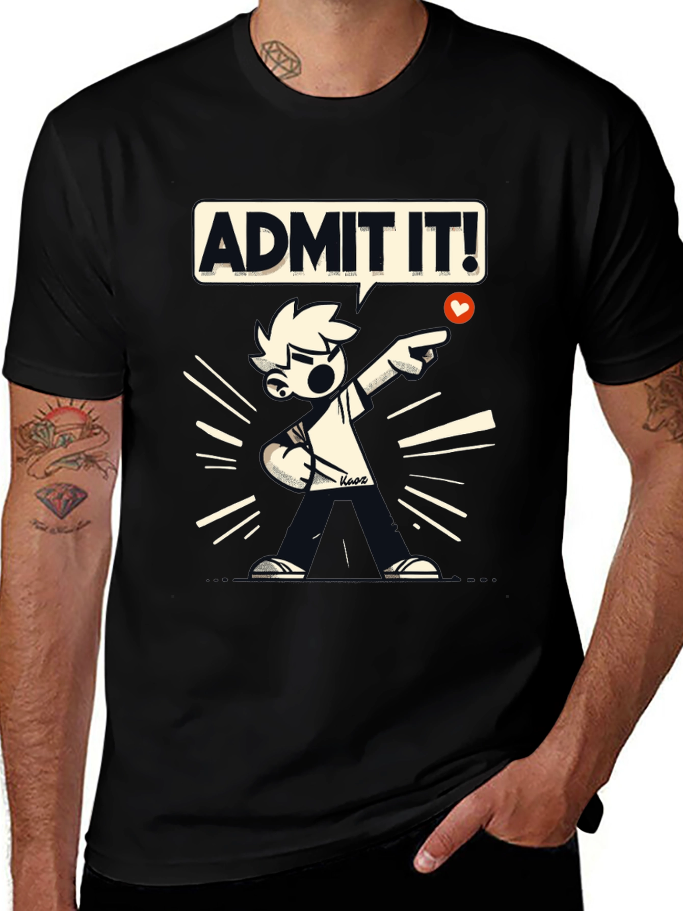 Admit It! Graphic Tee - Black Cotton T-Shirt