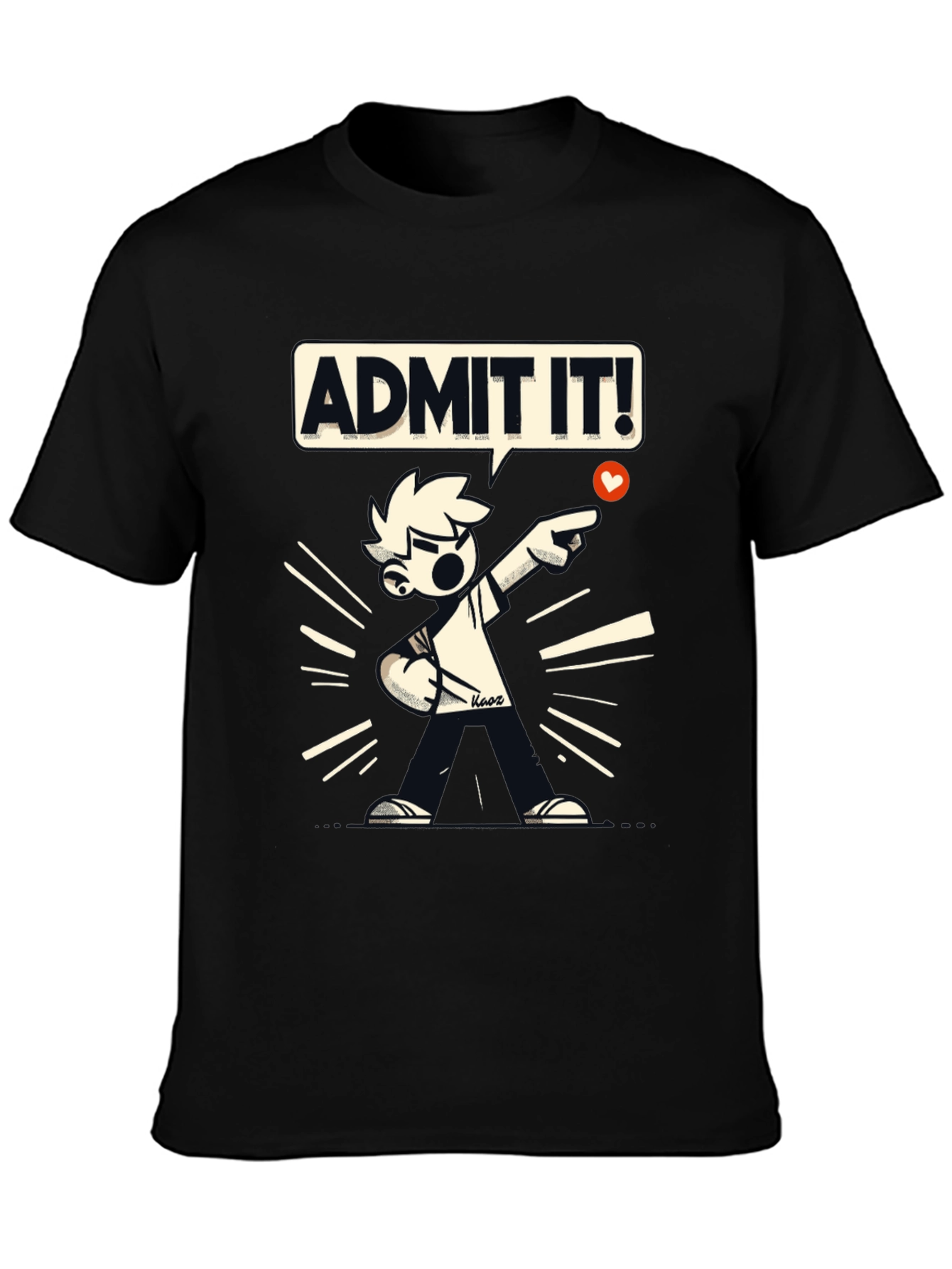 Admit It! Graphic Tee - Black Cotton T-Shirt
