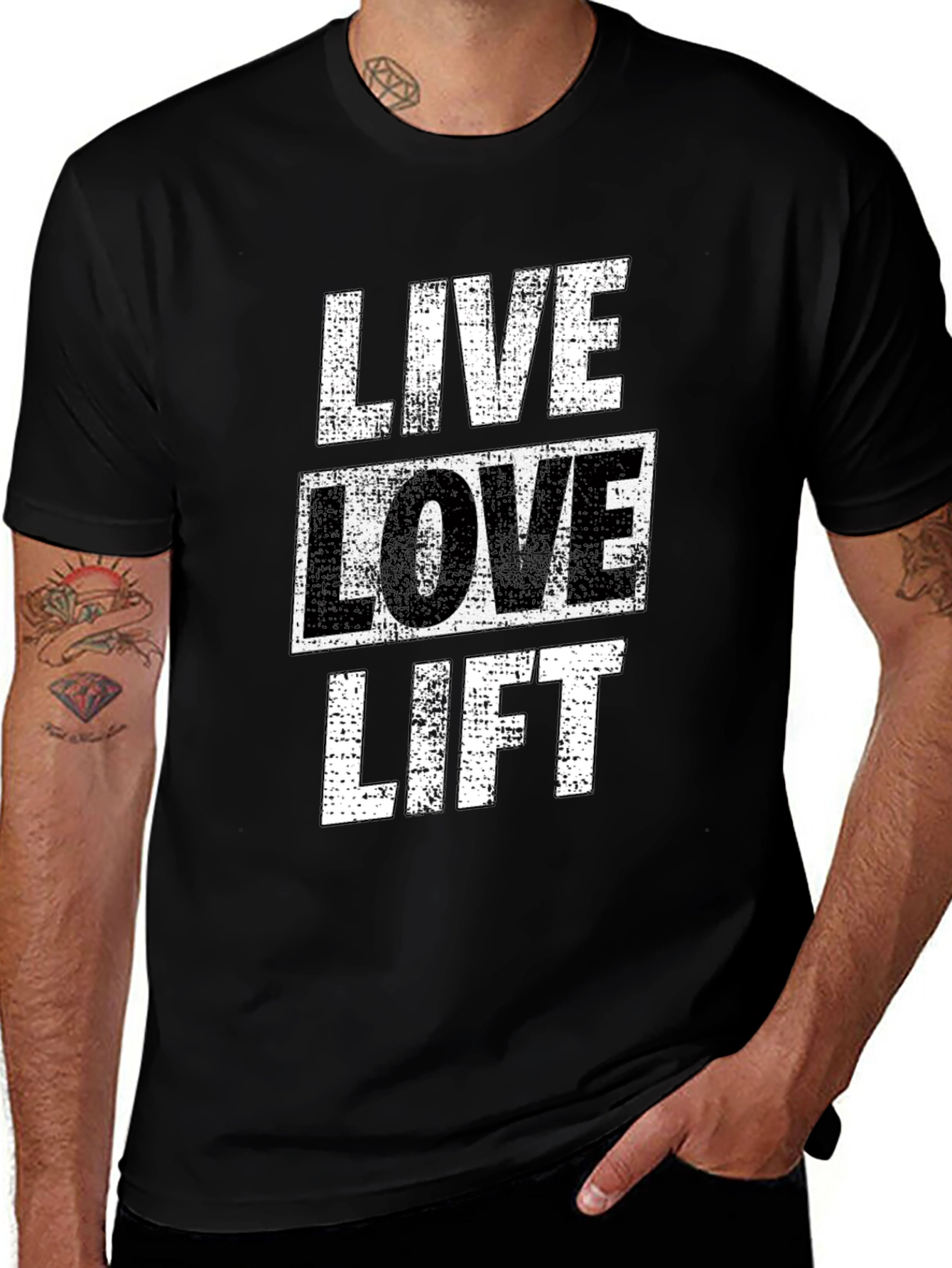 Live Love Lift Graphic Tee - Black Gym Shirt