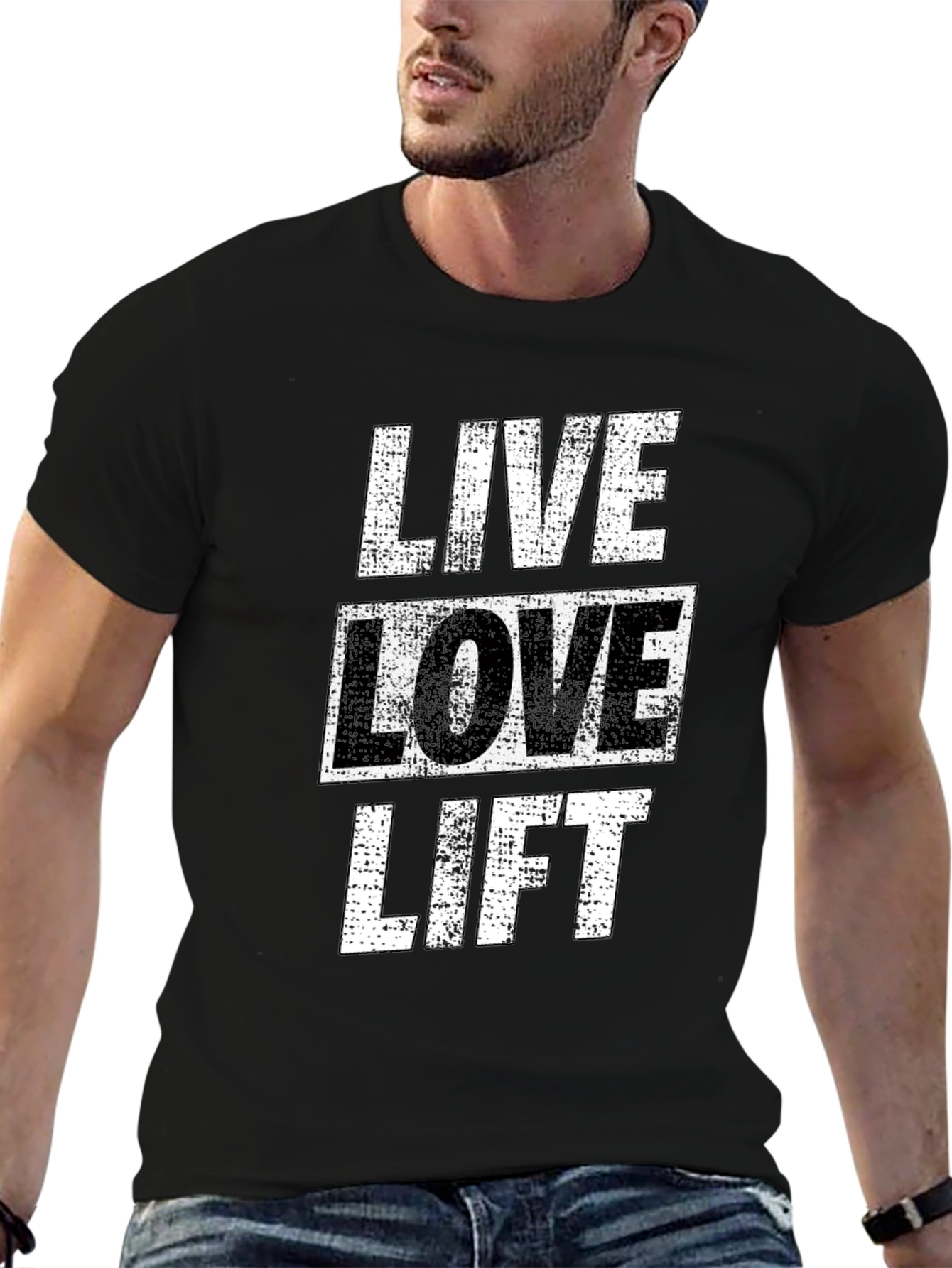 Live Love Lift Graphic Tee - Black Gym Shirt