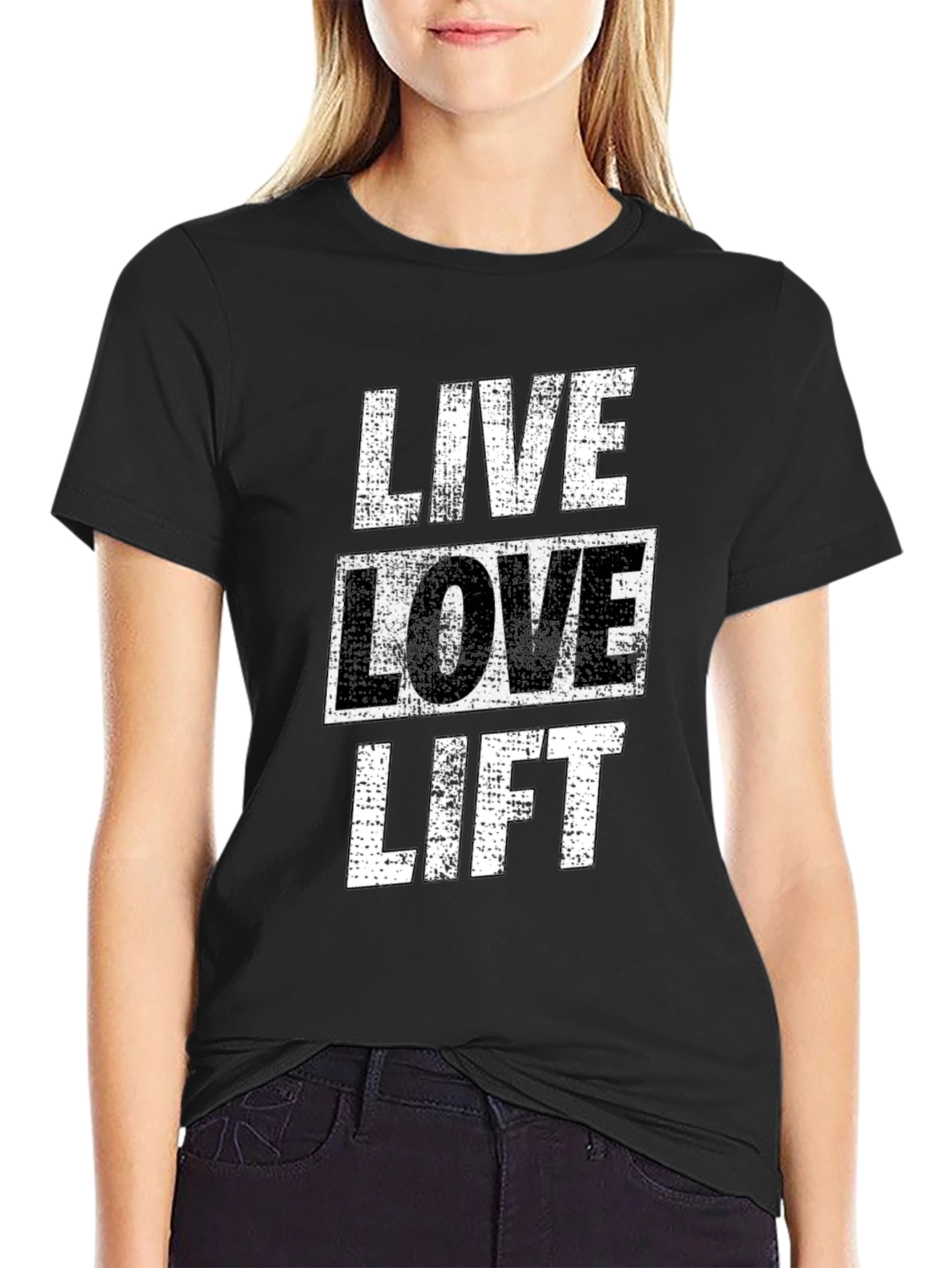 Live Love Lift Graphic Tee - Black Gym Shirt