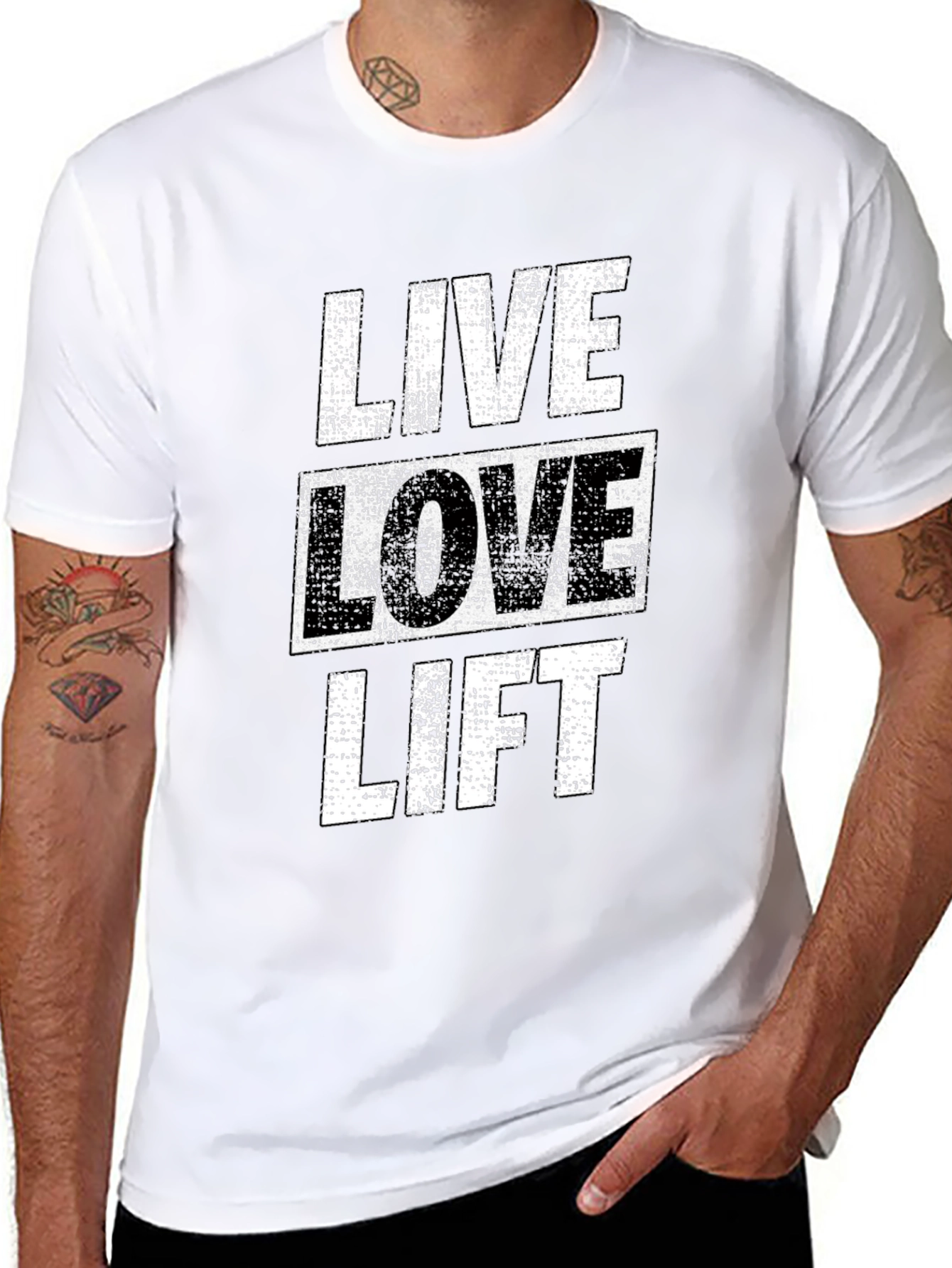 Live Love Lift Graphic Tee - Black Gym Shirt