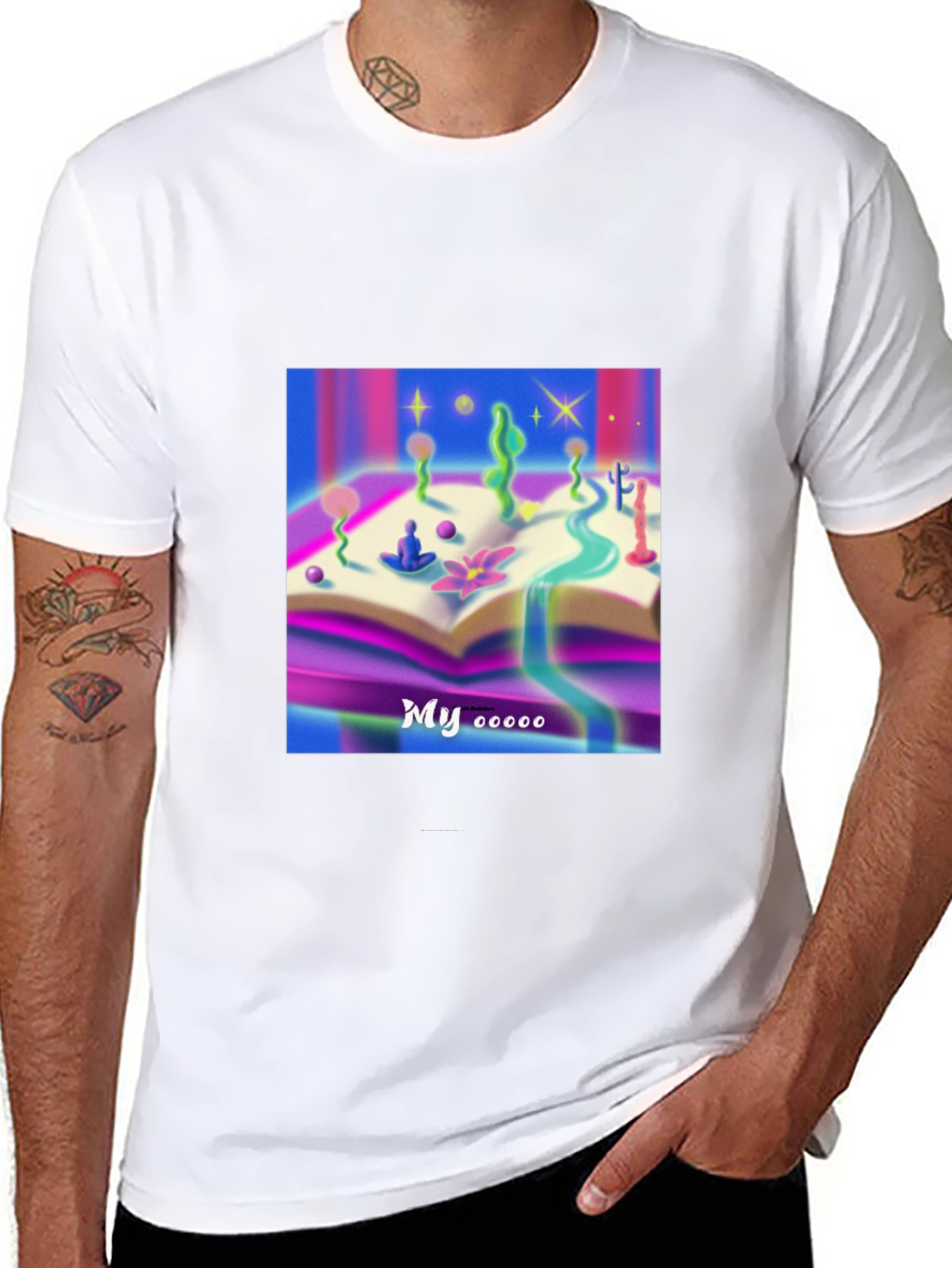 Mystical Bookscape Graphic Tee - Black