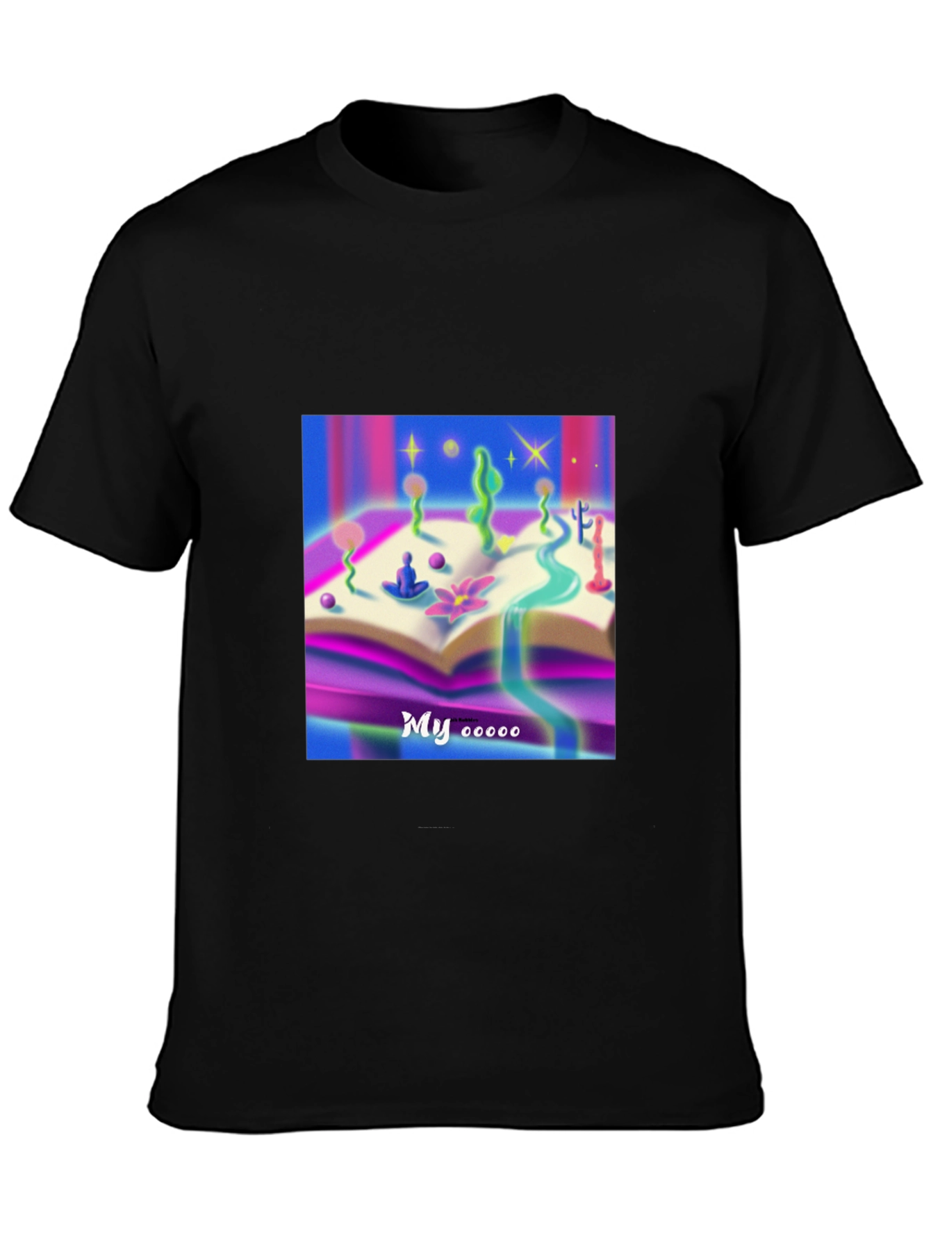 Mystical Bookscape Graphic Tee - Black