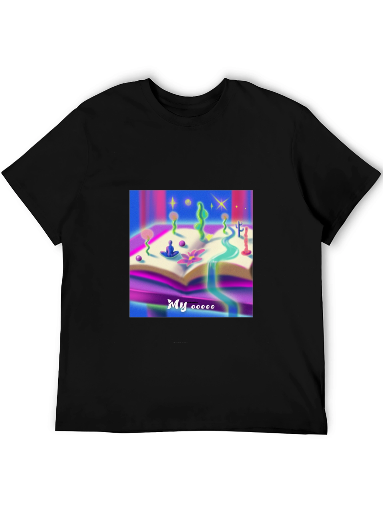 Mystical Bookscape Graphic Tee - Black