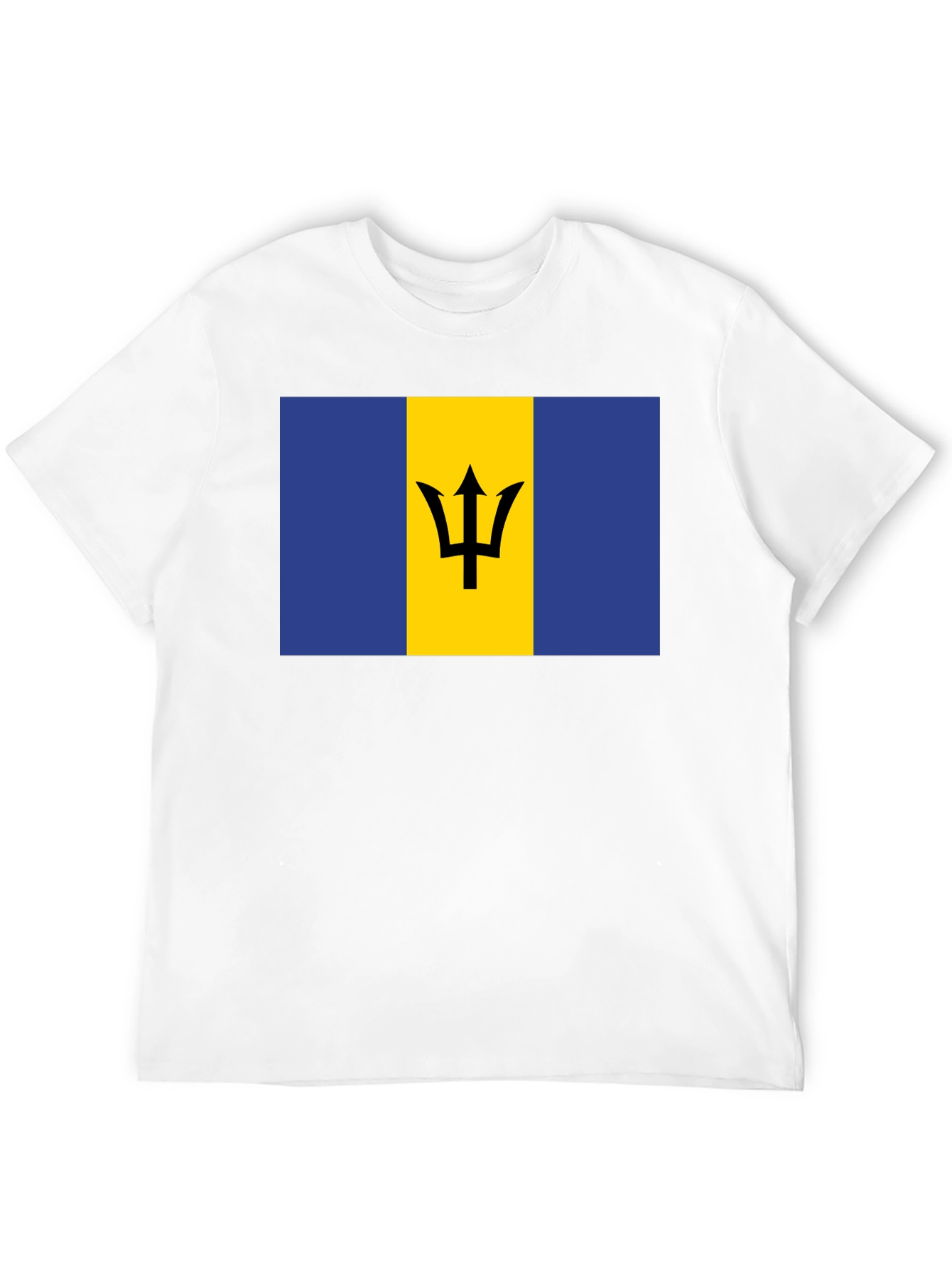 Barbados Flag T-Shirt - Black Crew Neck Tee