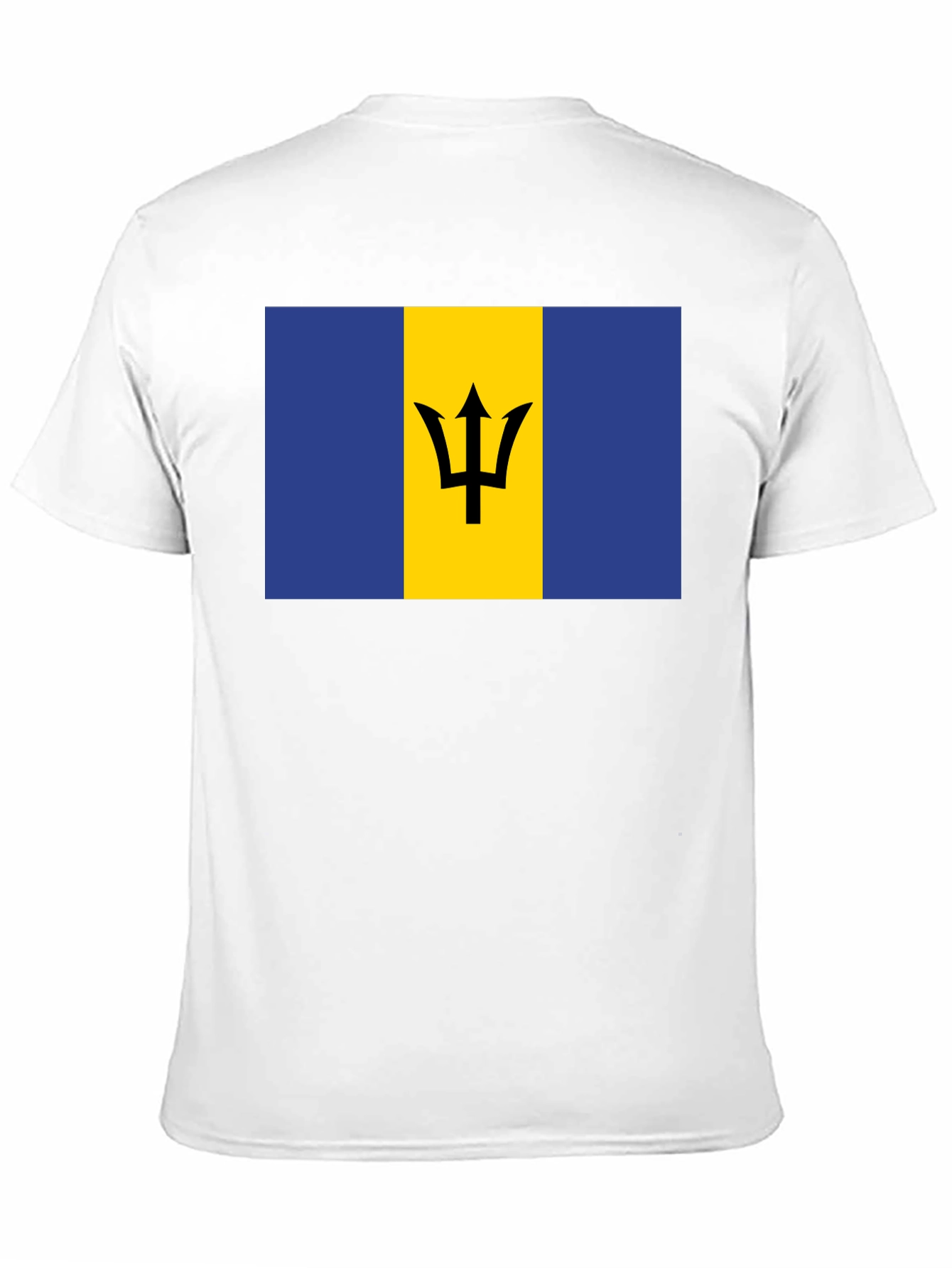 Barbados Flag T-Shirt - Black Crew Neck Tee
