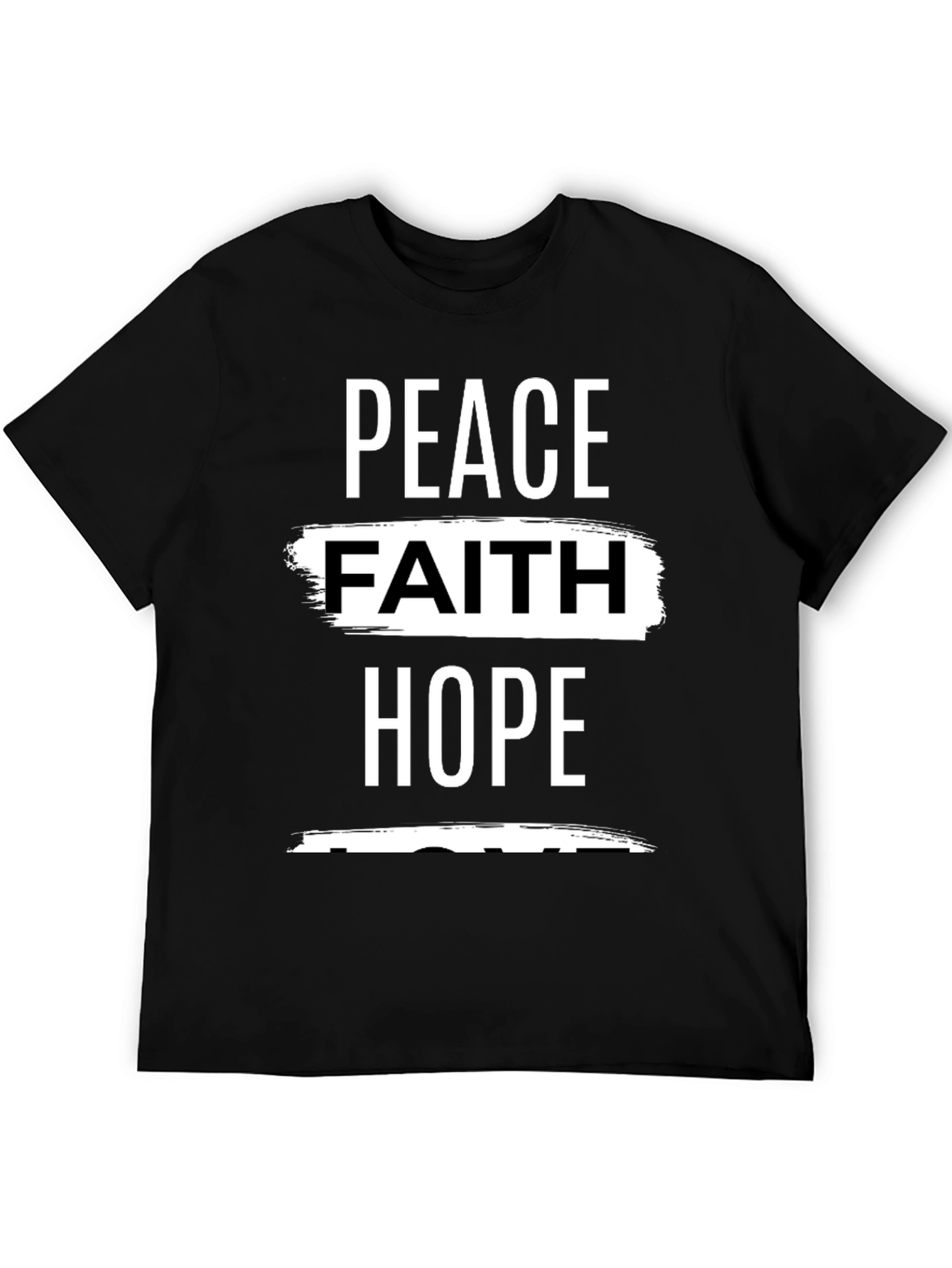 Peace Faith Hope Graphic Tee - Black