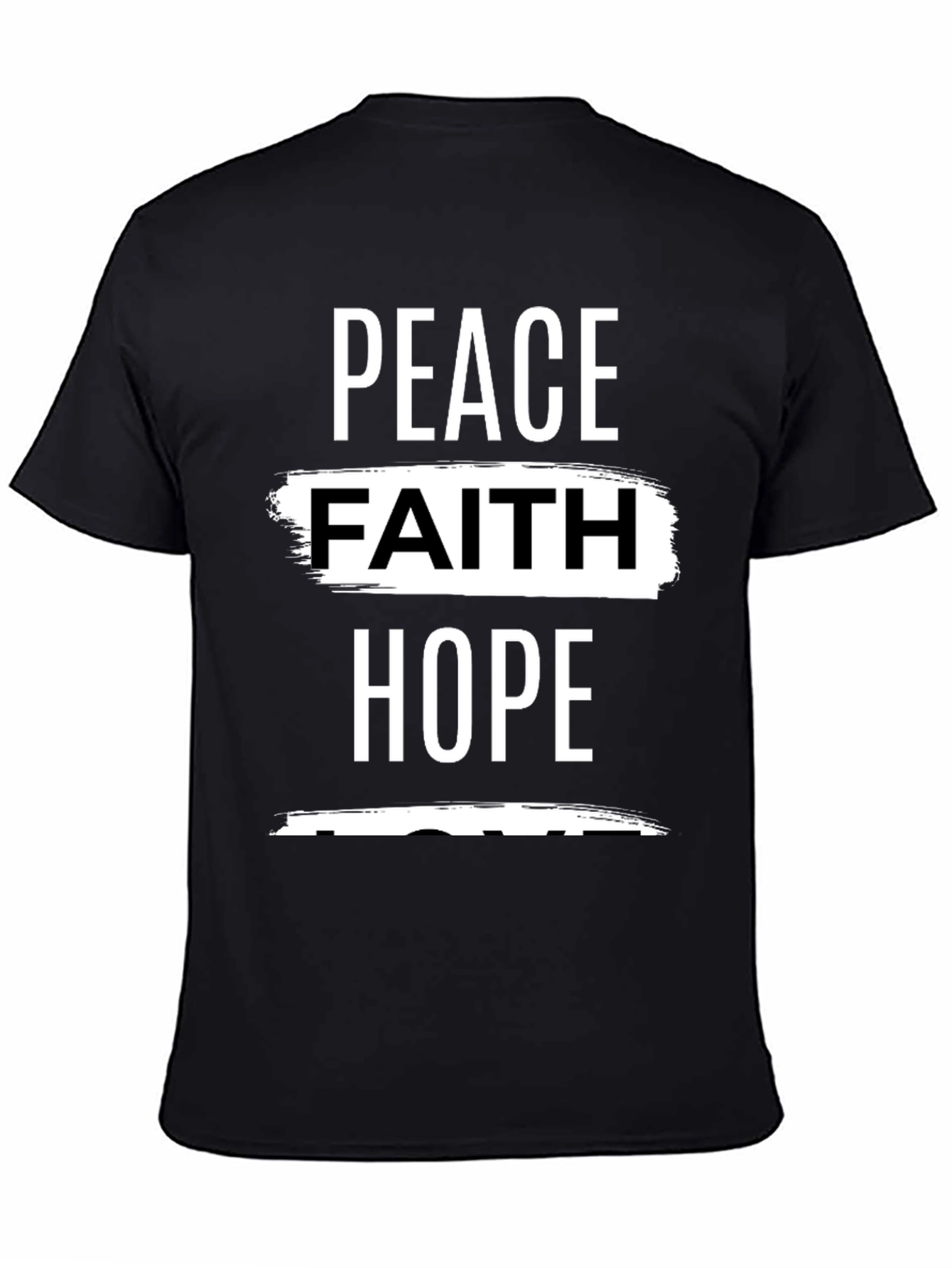 Peace Faith Hope Graphic Tee - Black