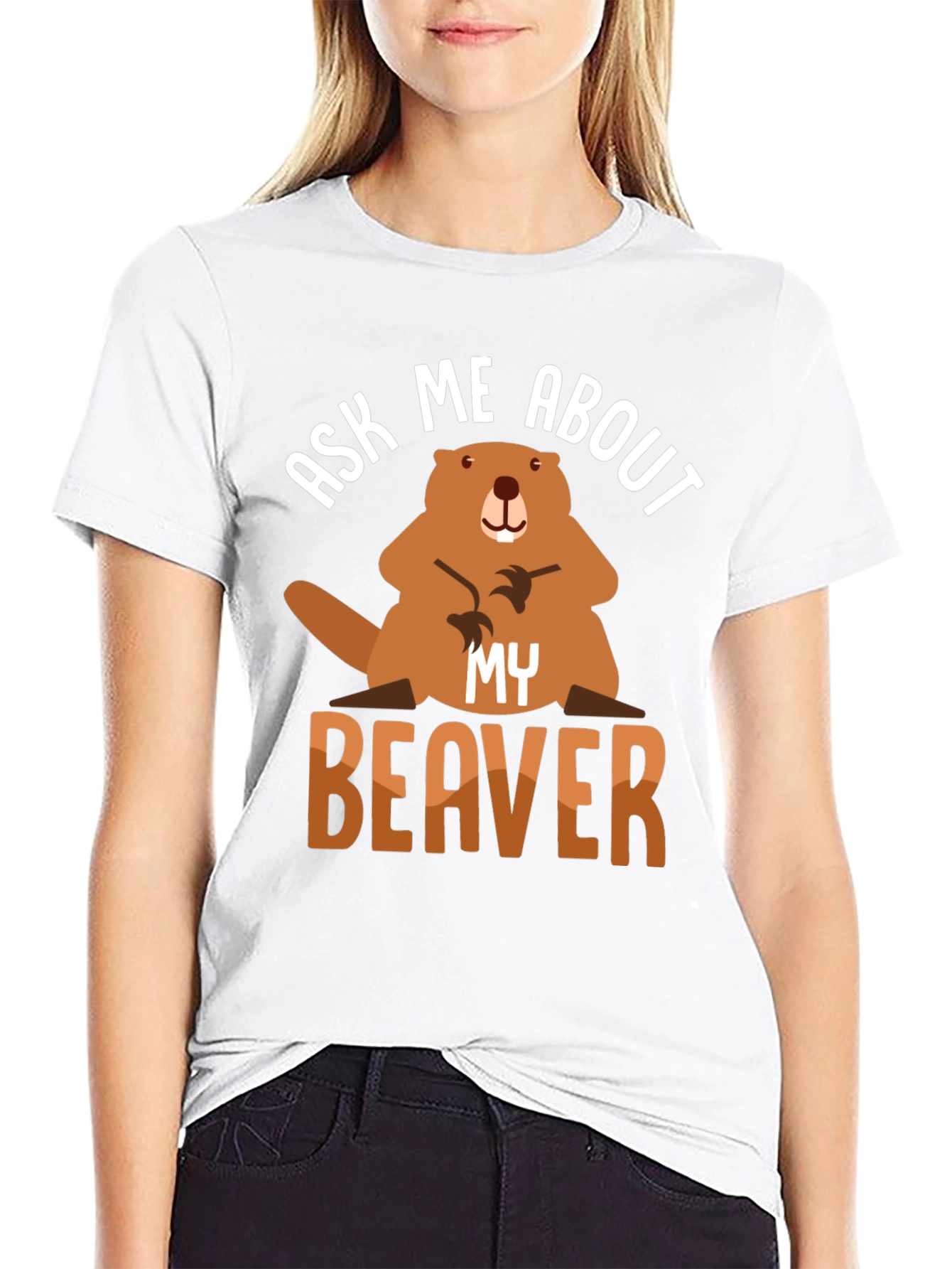 Ask Me About My Beaver T-Shirt Funny Animal Tee