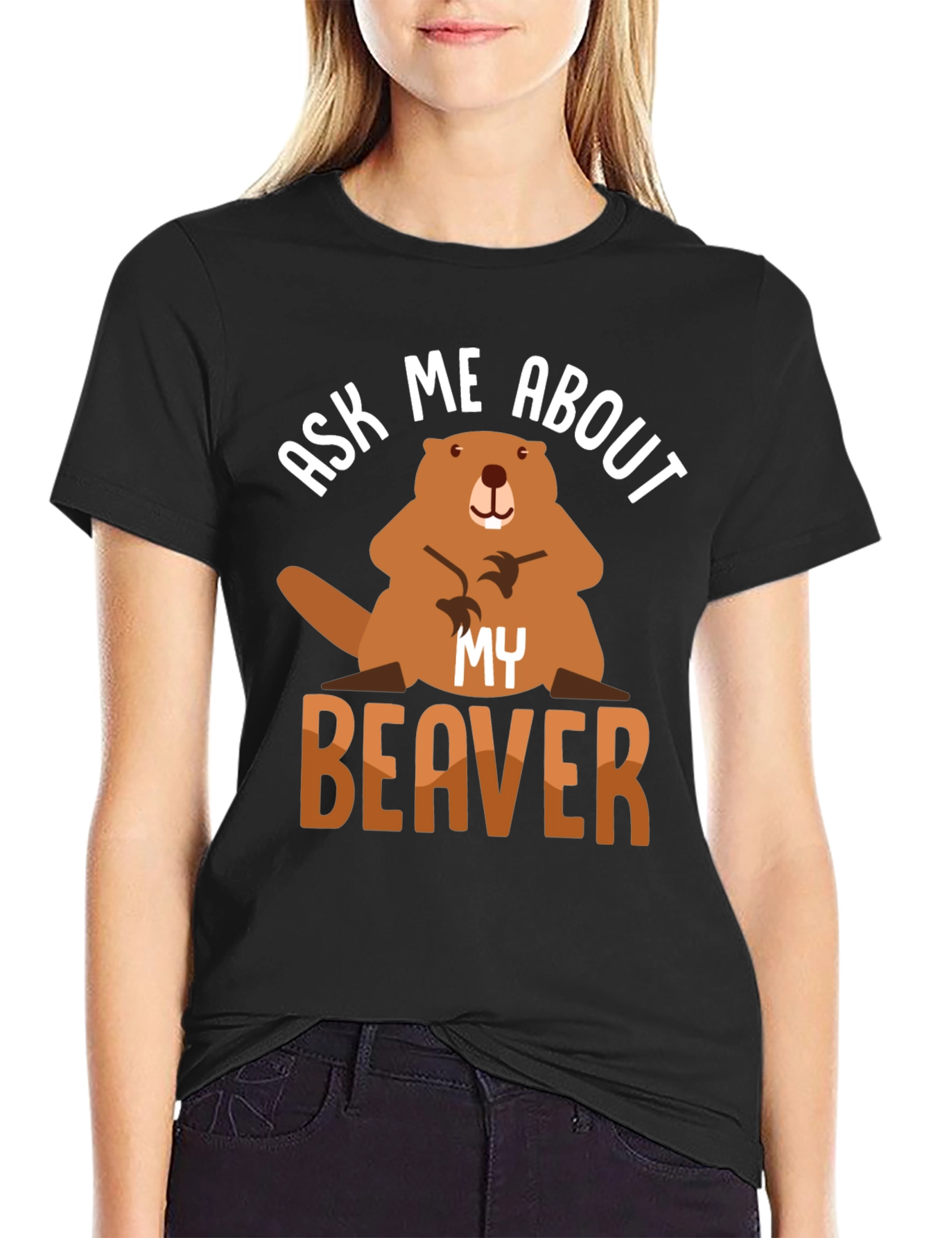 Ask Me About My Beaver T-Shirt Funny Animal Tee