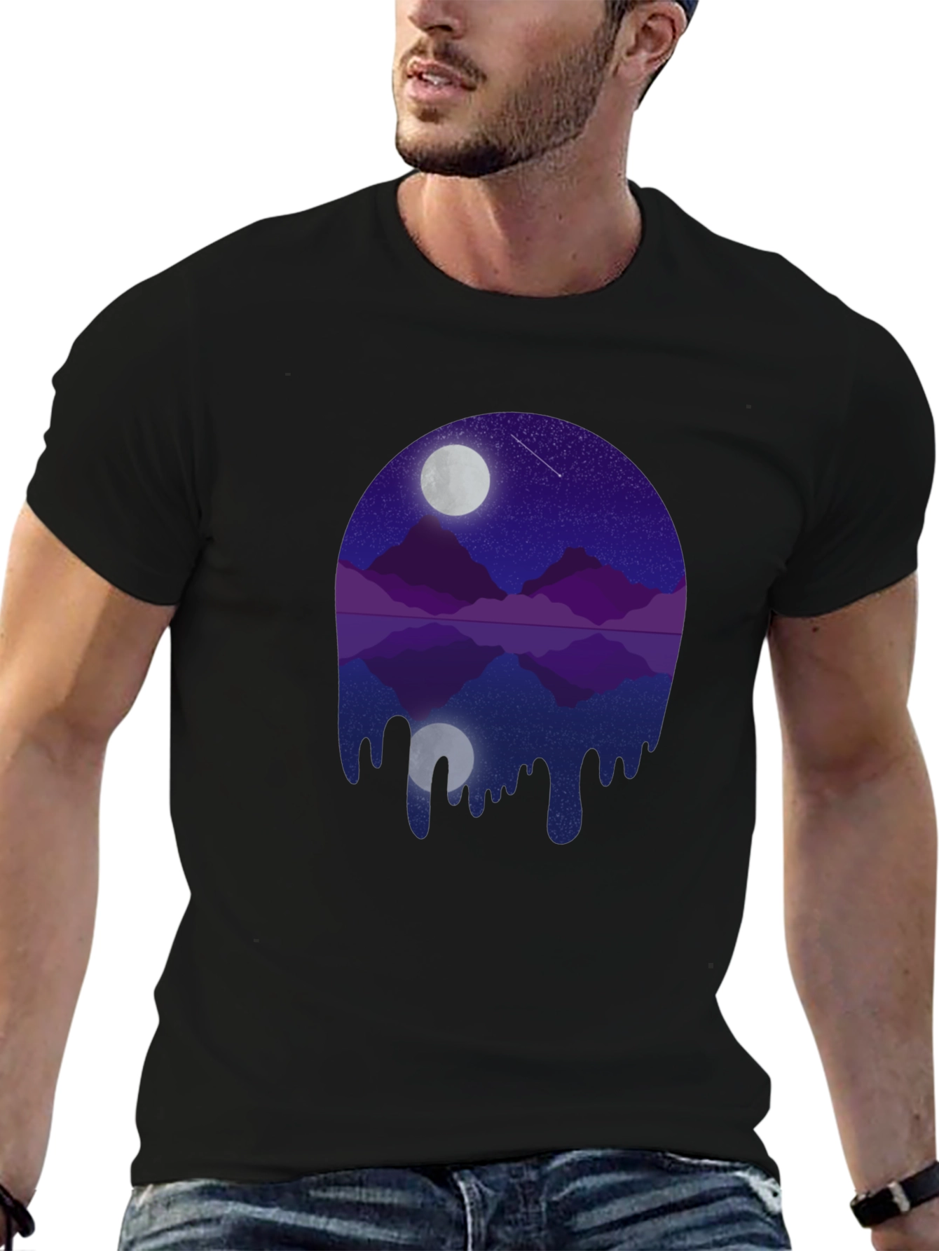 Night Mountain Dripping Graphic Tee