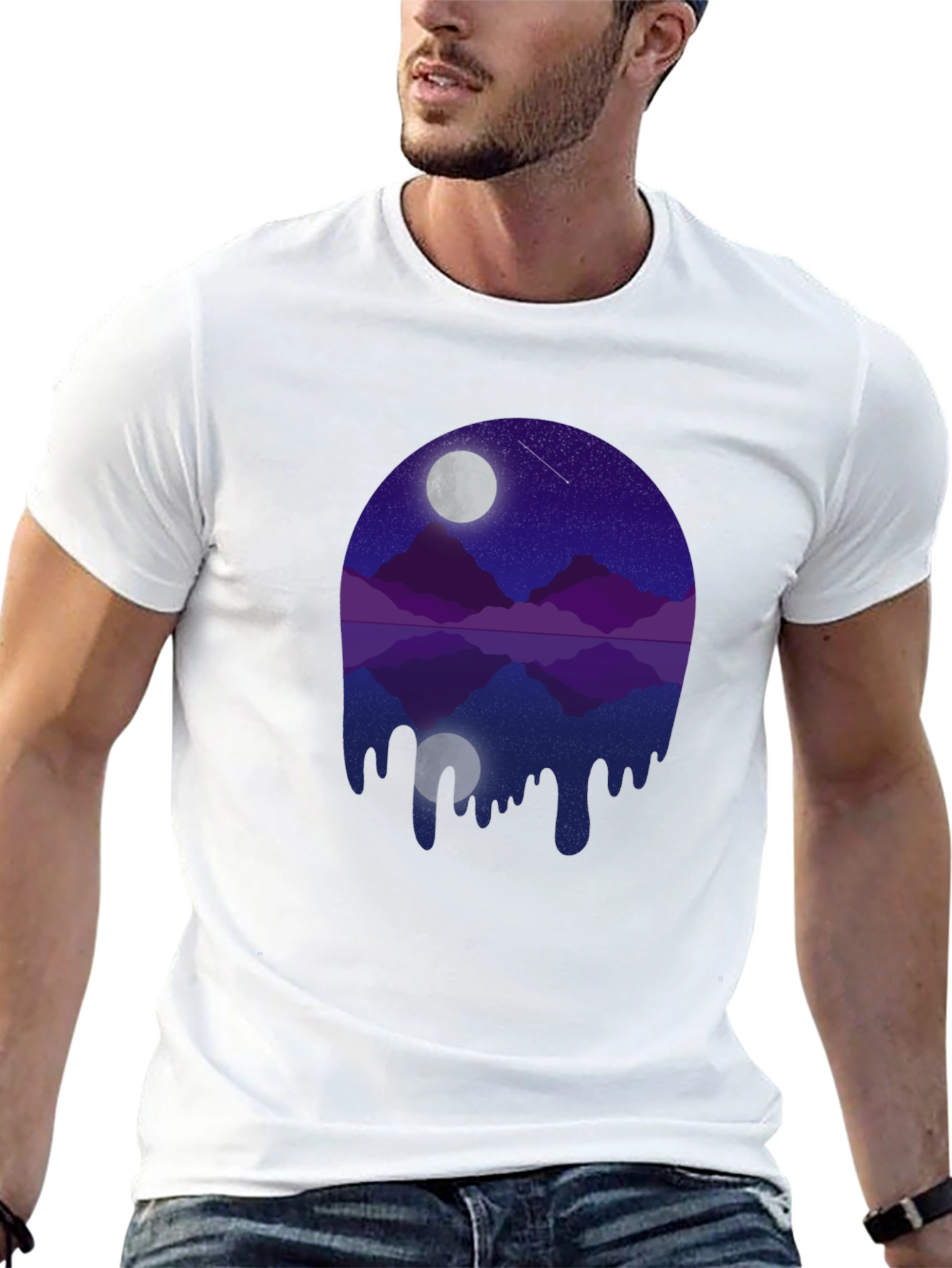 Night Mountain Dripping Graphic Tee