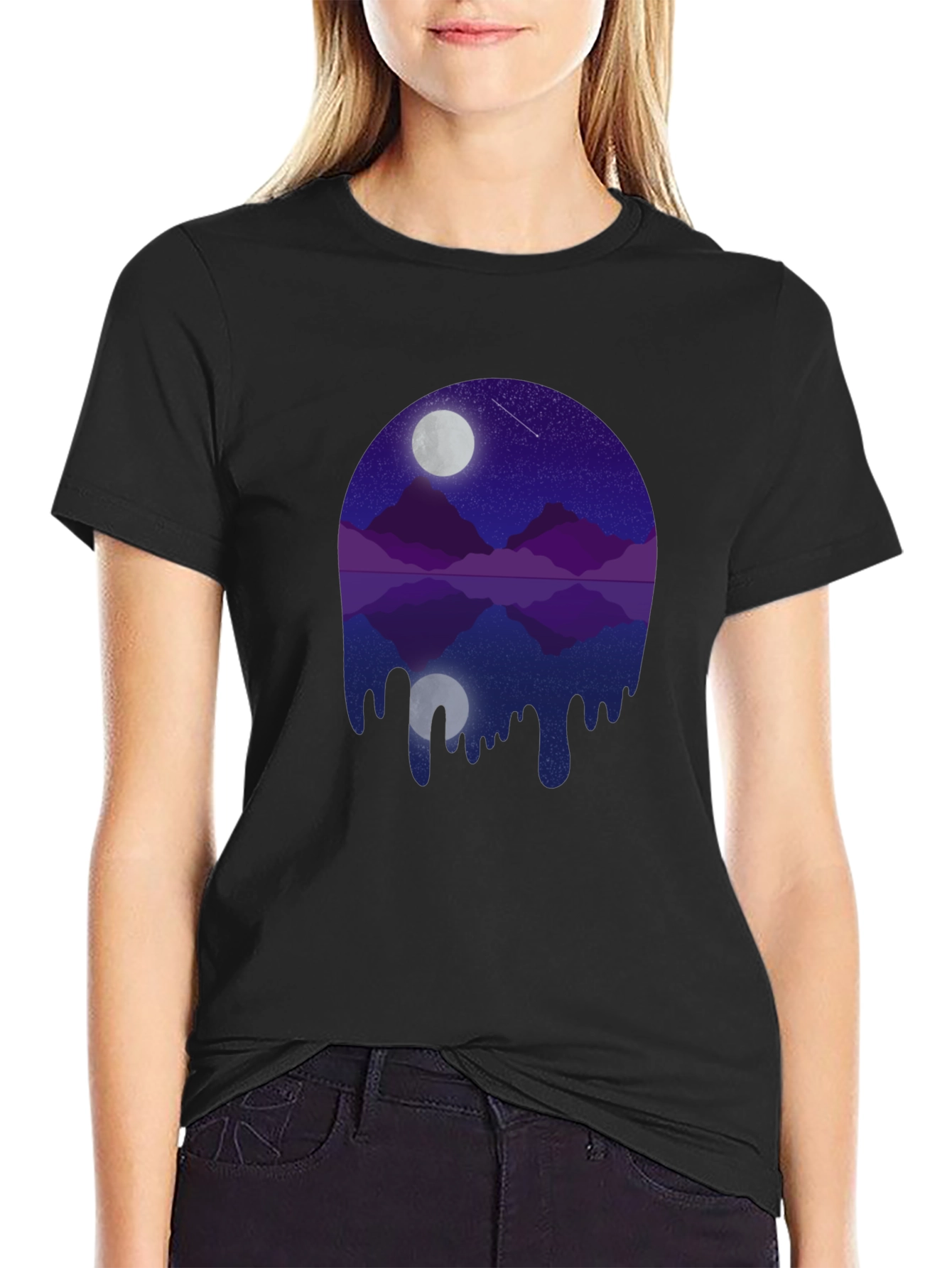 Night Mountain Dripping Graphic Tee