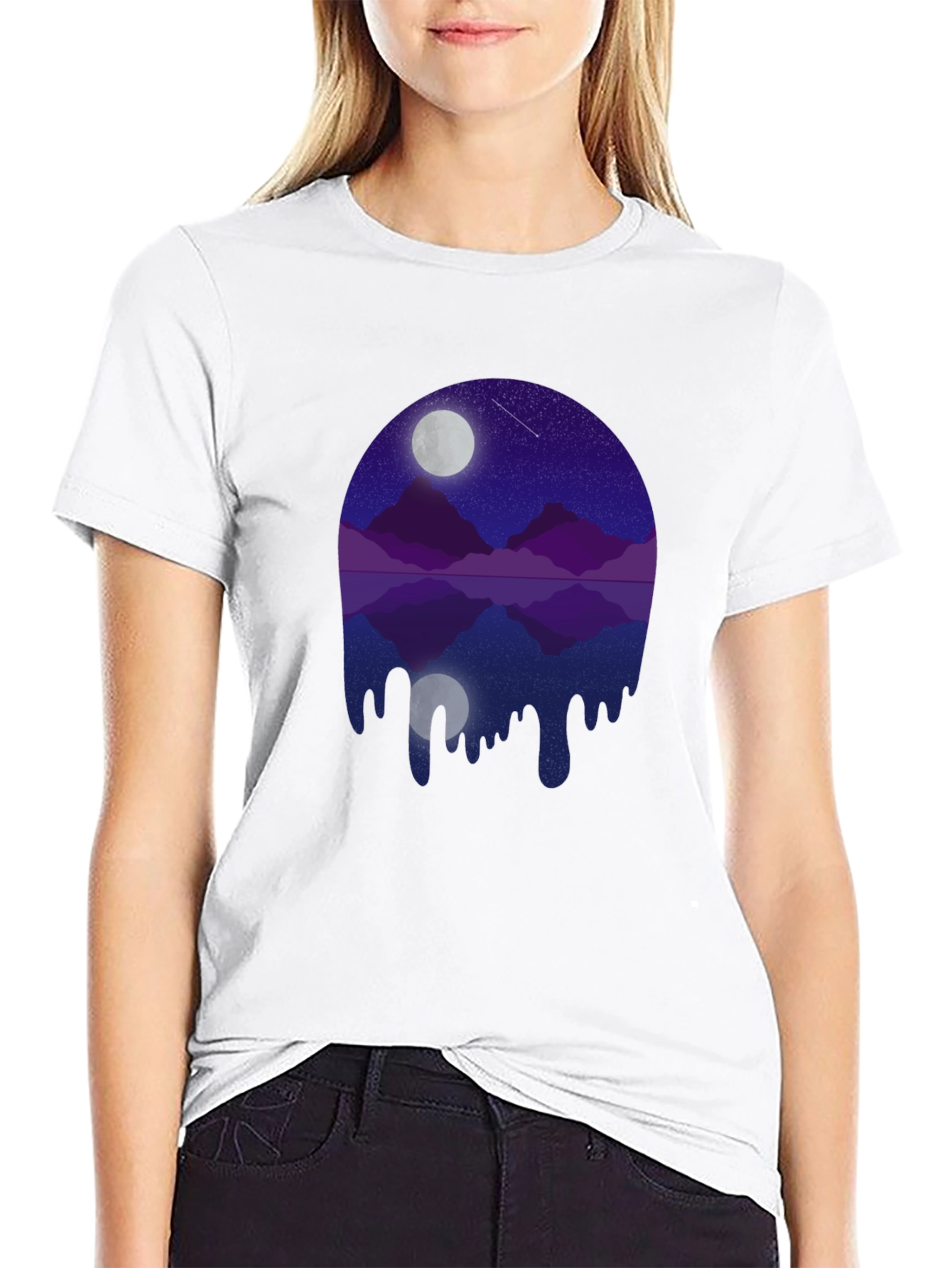 Night Mountain Dripping Graphic Tee