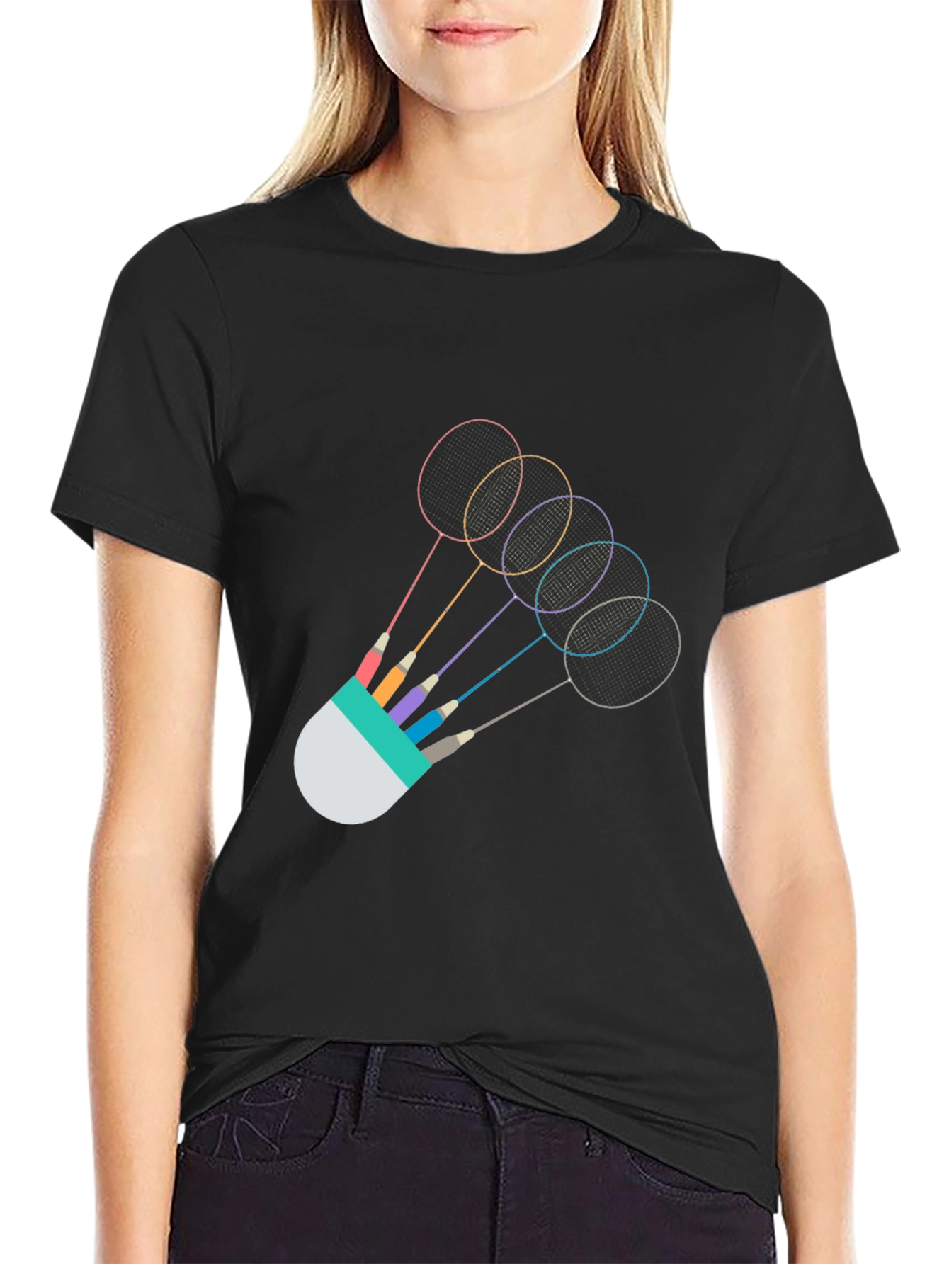 Badminton Rackets Graphic Tee - Unique Sportswear