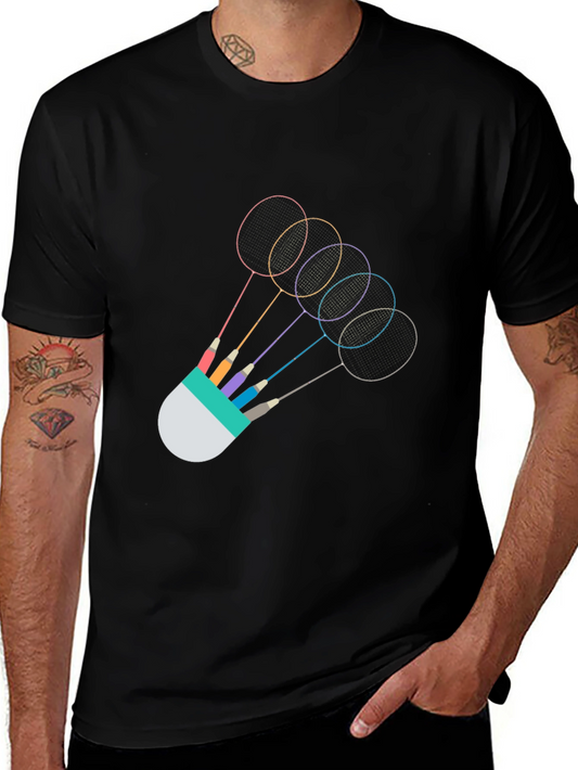 Badminton Rackets Graphic Tee - Unique Sportswear