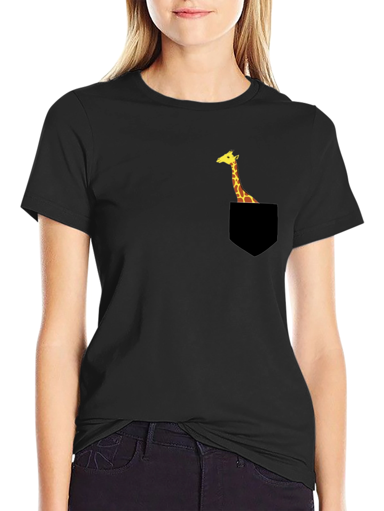 Giraffe Pocket T-Shirt - Unique Animal Tee