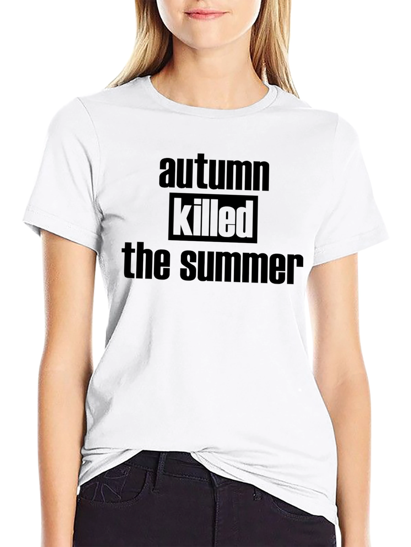 Autumn Killed the Summer Black Graphic Tee