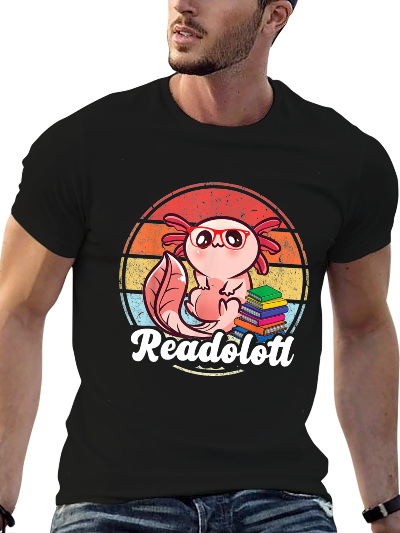 Readolotl Axolotl Reading Book T-Shirt