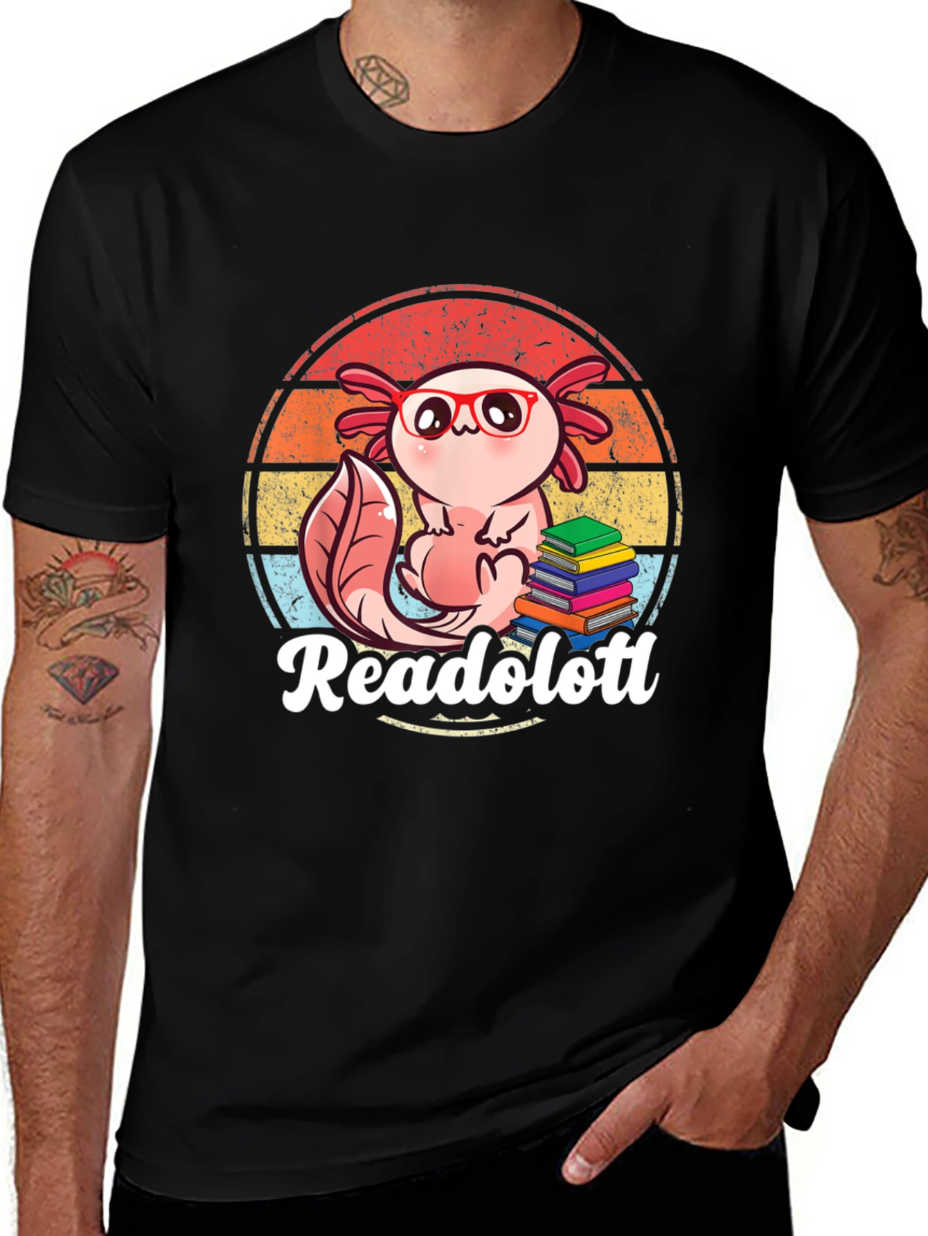 Readolotl Axolotl Reading Book T-Shirt