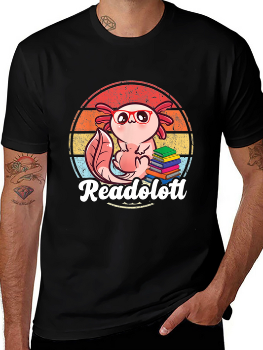 Readolotl Axolotl Reading Book T-Shirt