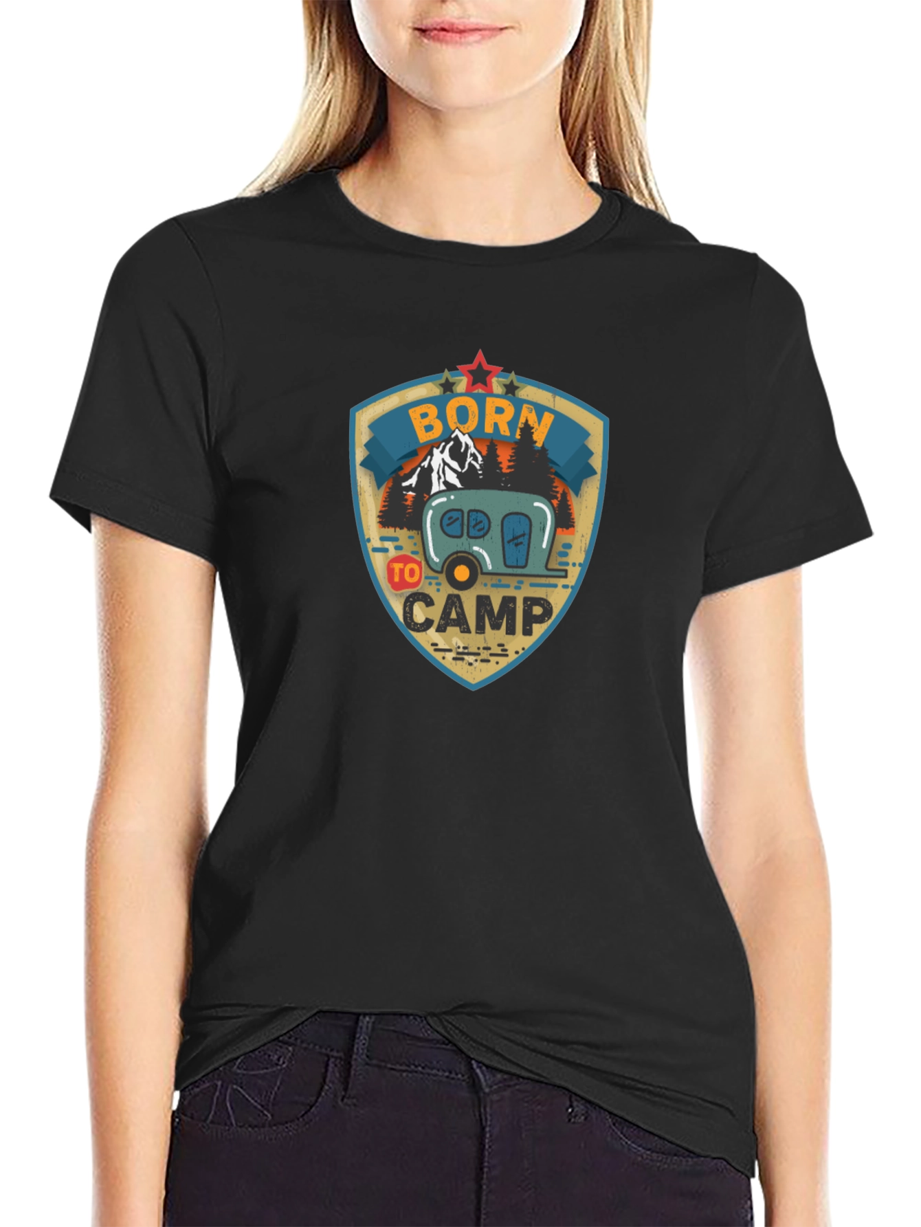Born To Camp Graphic T-Shirt